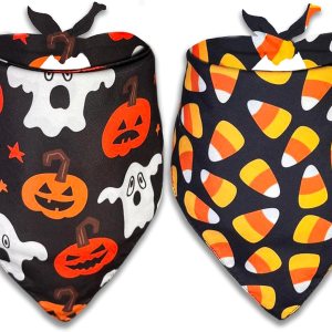 Bandana de Halloween para perro y gato, babero navideño y patrón de maíz de caramelo para cachorros grandes, medianos y pequeños mascotas Bandana de Halloween para perro y gato, babero navideño y patrón de maíz de caramelo para cachorros grandes, medianos y pequeños mascotas