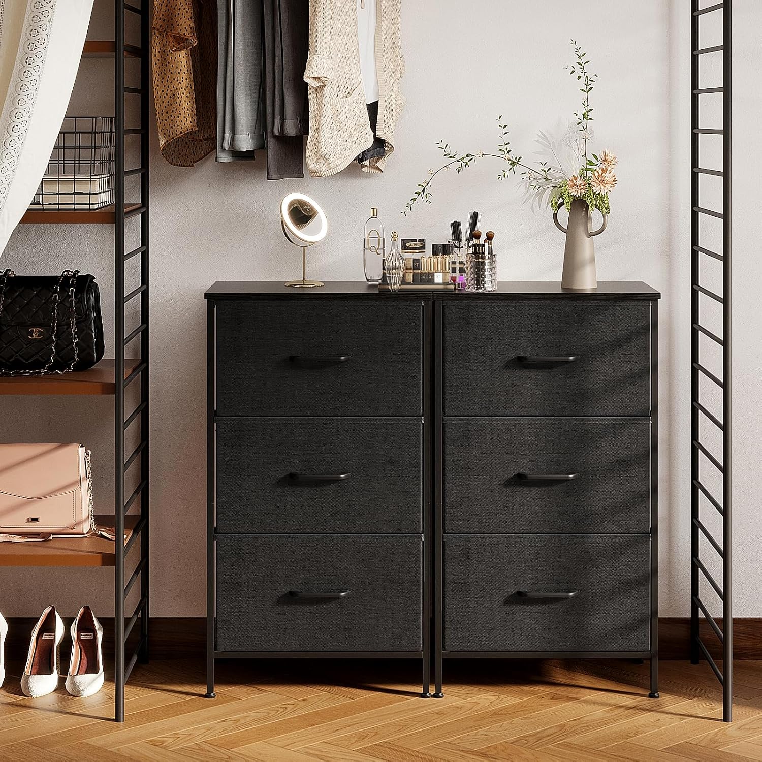 AODK Cómoda para dormitorio, mesita de noche, cómoda, cómoda, mesa auxiliar para sala de estar, armario con 3 cajones de almacenamiento, organizador