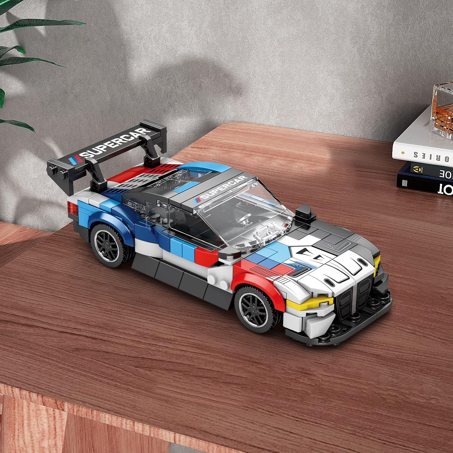 ZYLEGEN Juguetes de autos de carreras M4 GT3, kit de construcción de modelos de hiperauto, modelo de exhibición de vehículos de carreras