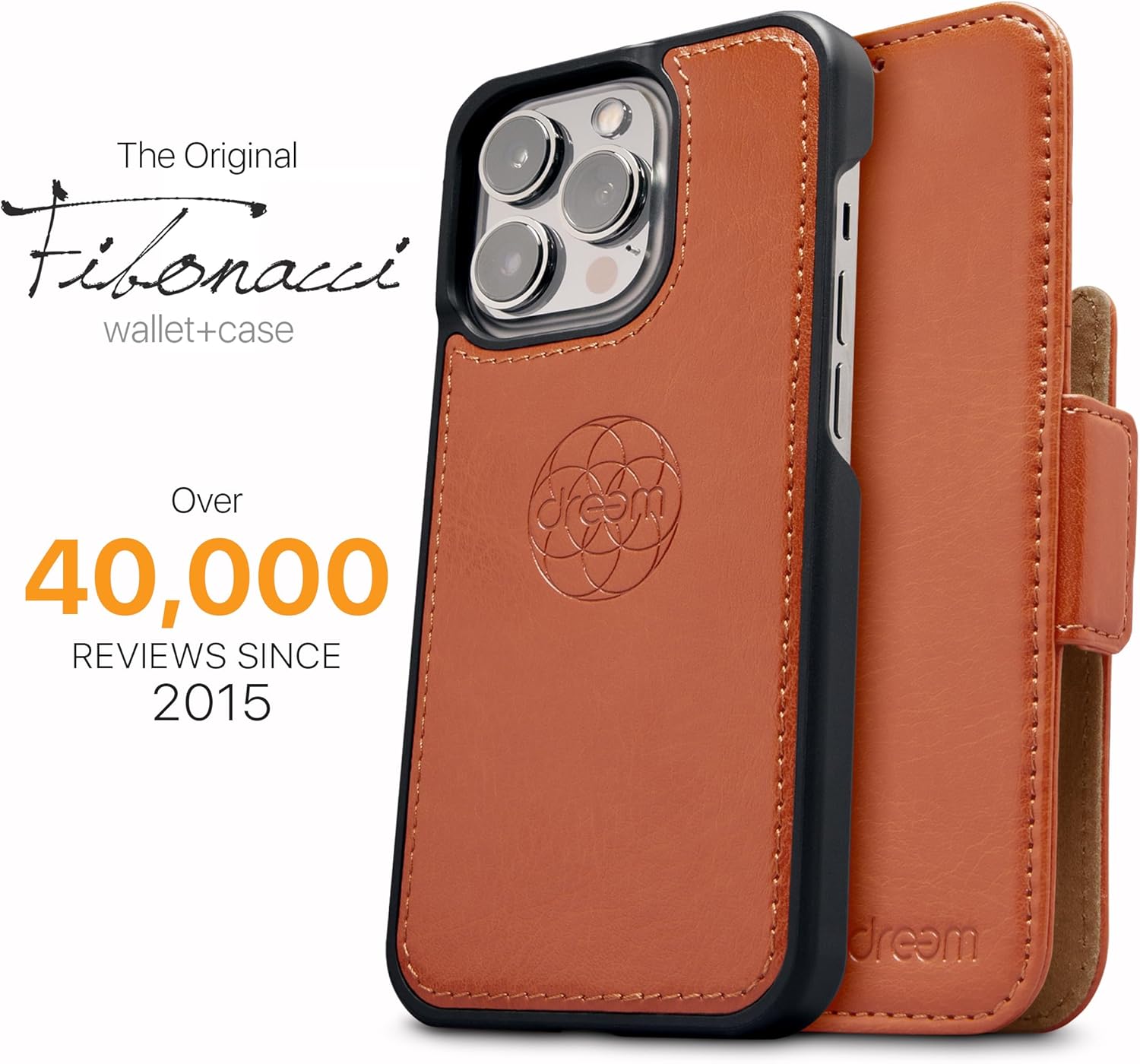 Dreem Fibonacci – Funda tipo cartera compatible con iPhone 13 Pro Max, funda 2 en 1 a prueba de golpes y funda desmontable de piel vegana,