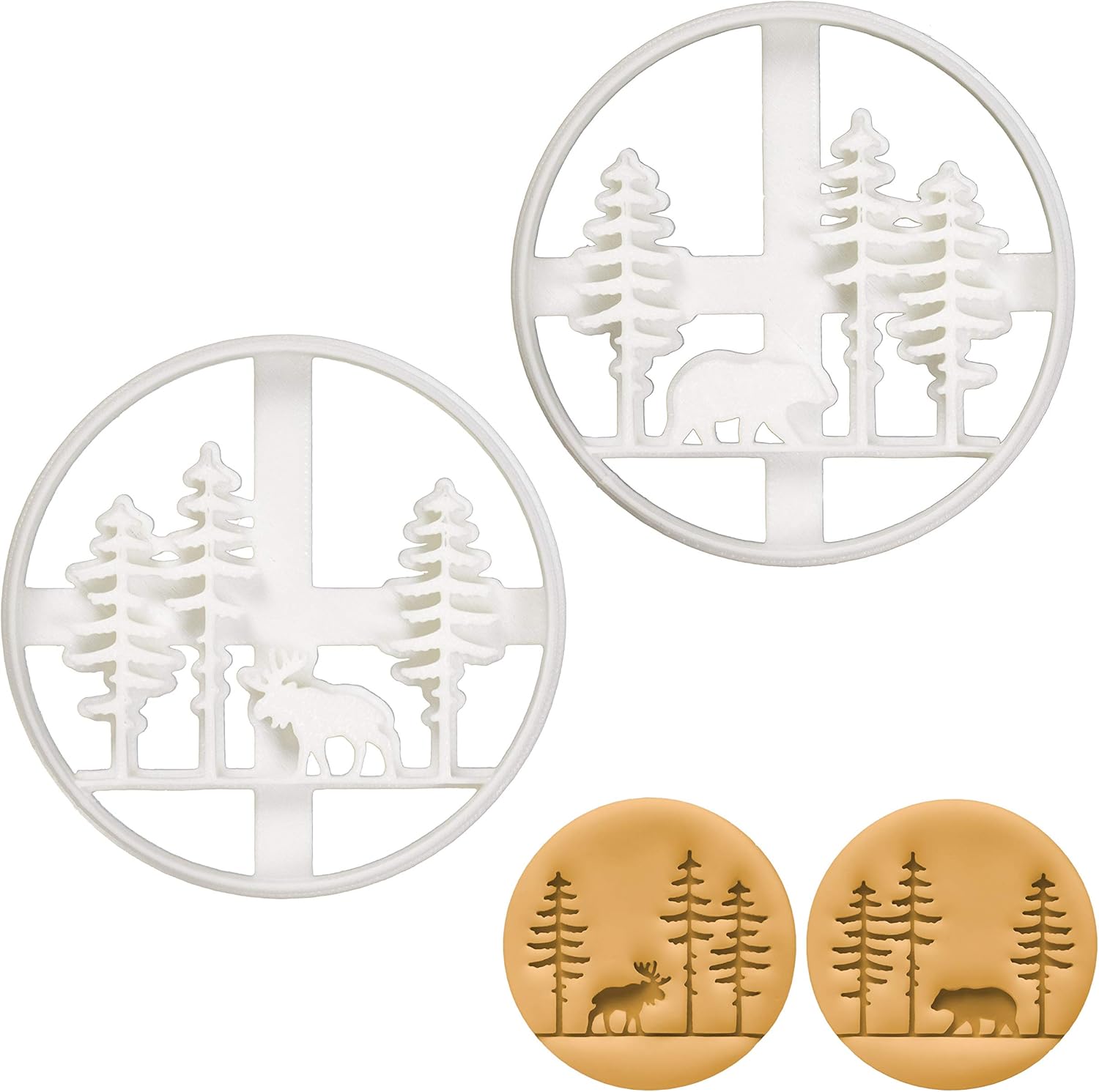 Juego de 2 cortadores de galletas Forest Animal (Diseños Alce y Oso), 2 piezas – Bakerlogy