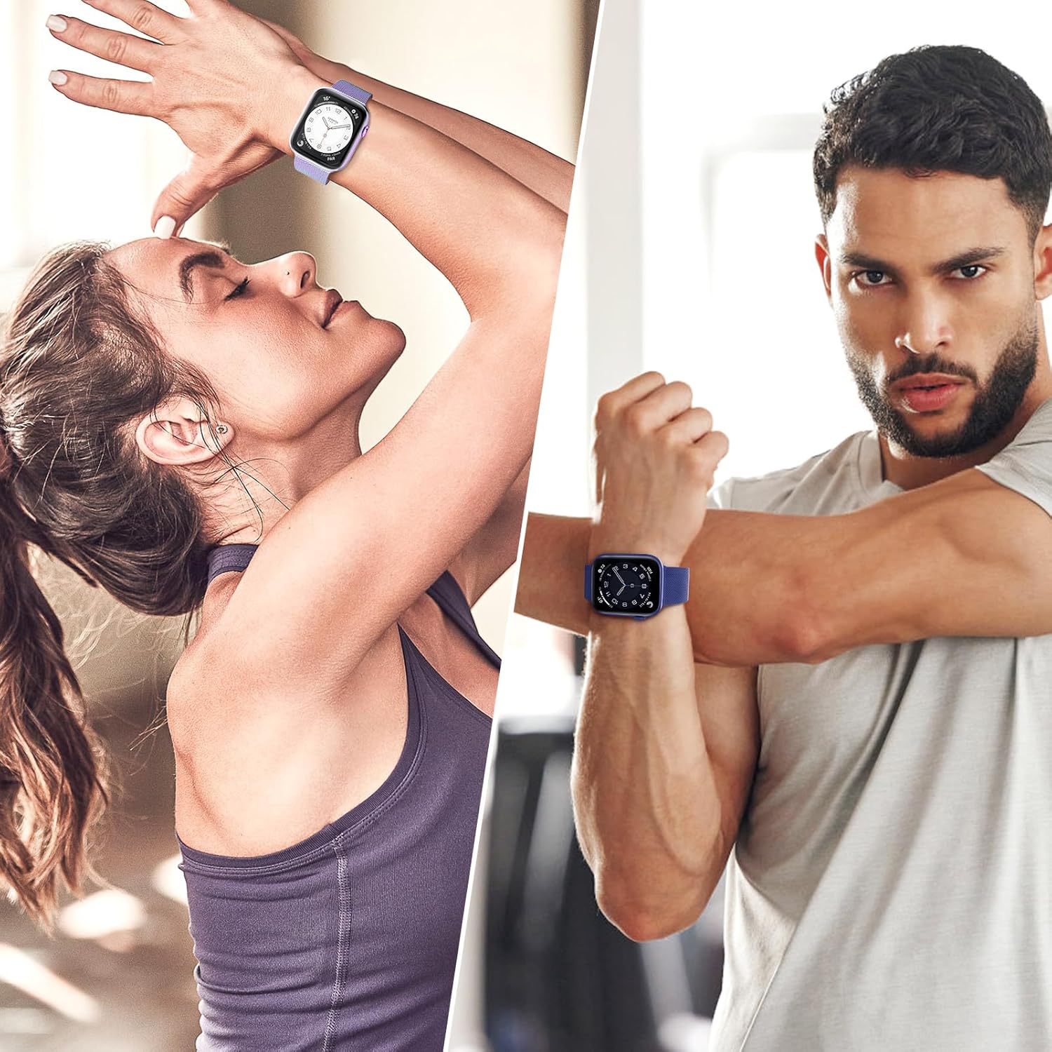 ZALAVER Correa de metal compatible con correas de Apple Watch de 1.496 in 1.575 in 1.614 in 1.654 in 1.732 in 1.772 in 1.929 in para mujeres y