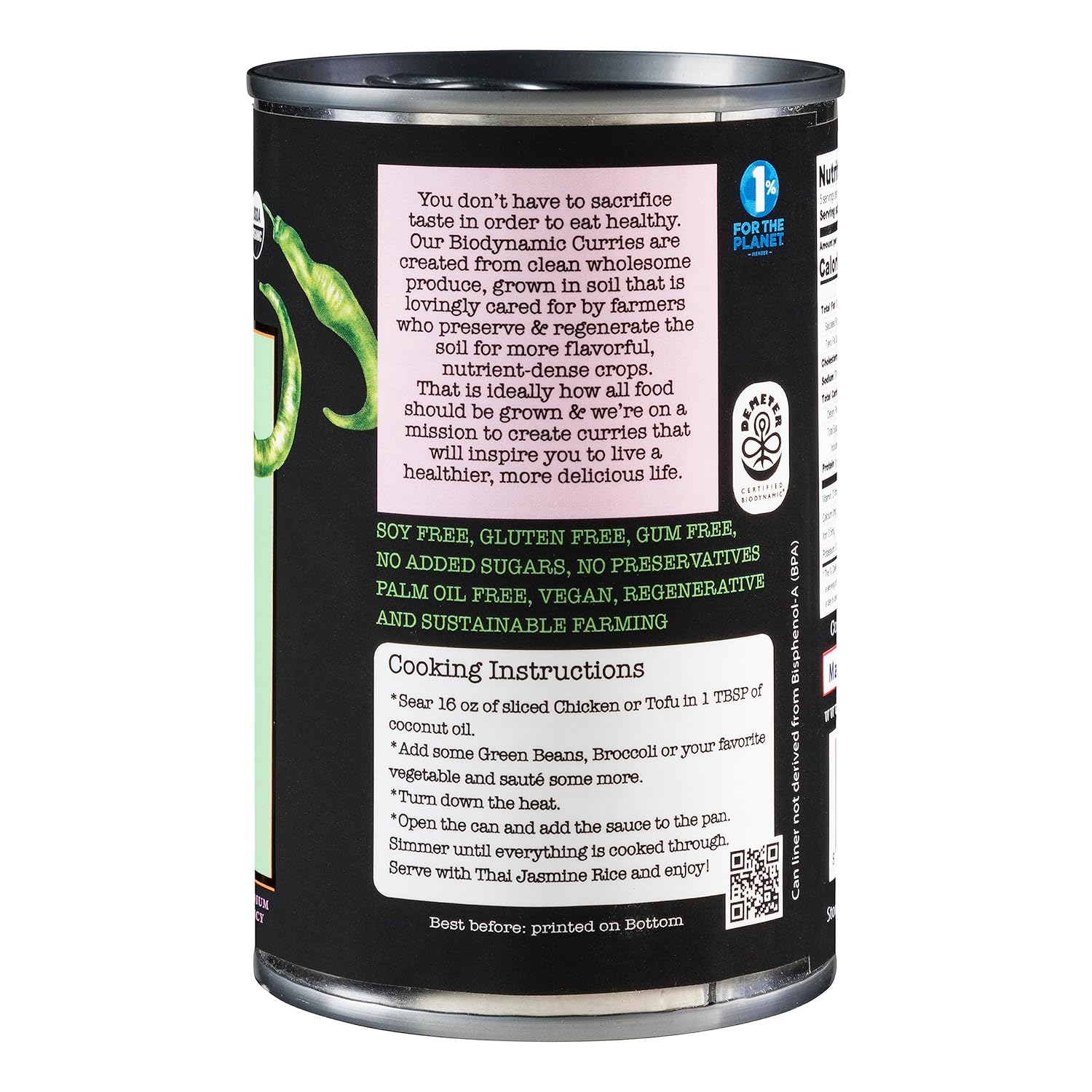 Salsa de curry tailandés rojo biodinámico y orgánico  caja de 6 latas de 13.5 onzas líquidas