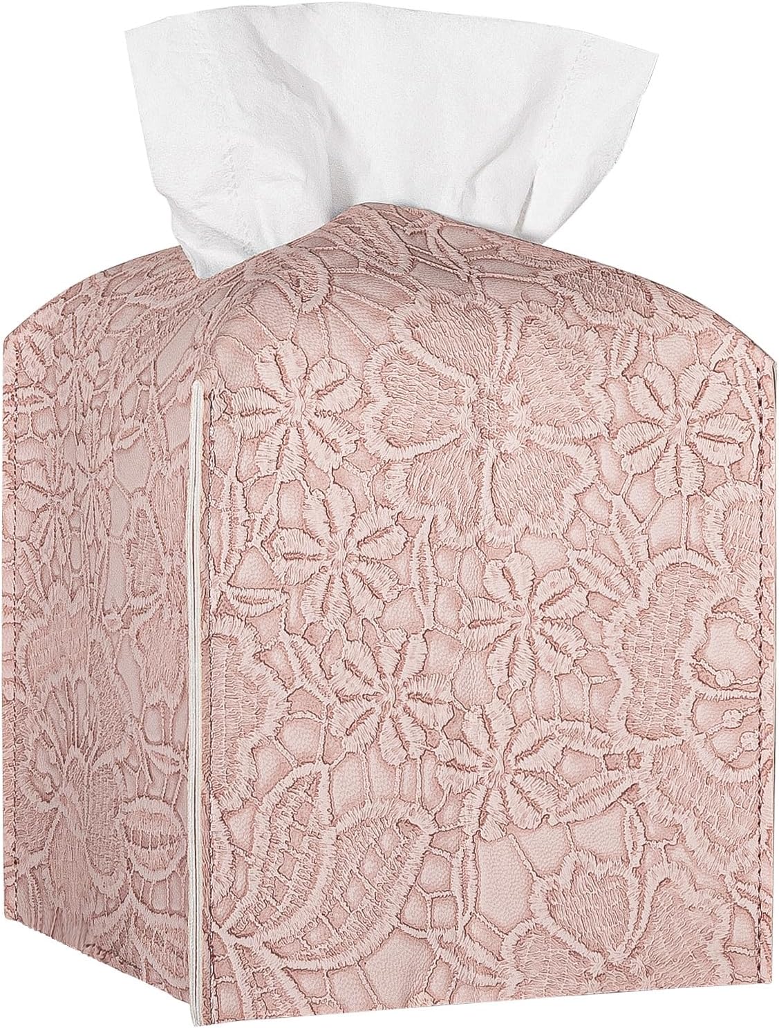 Funda cuadrada de piel sintética para caja de pañuelos, organizador de papel facial, dispensador para encimera de tocador de baño, tocador, mesa,