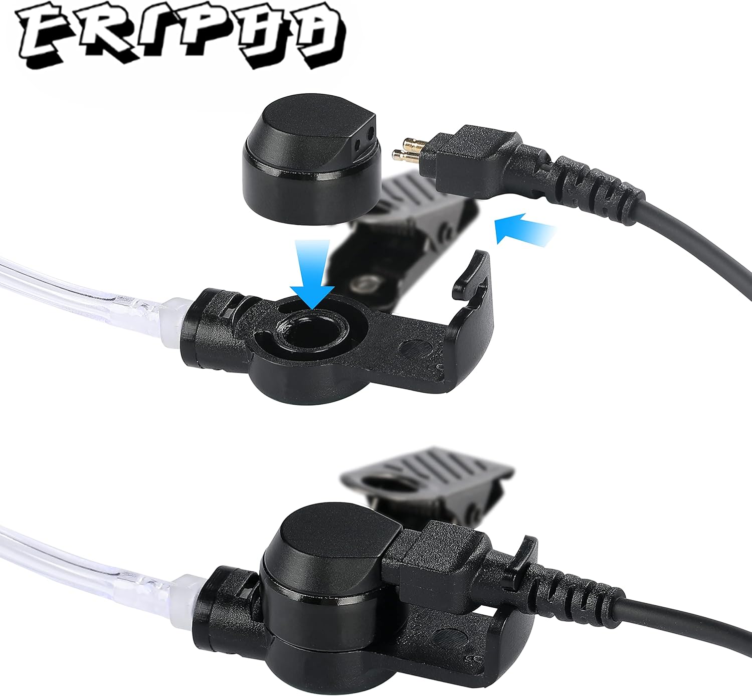 Auricular de policía de 0.138 pulgadas1 pin solo escucha tubo acústico auricular para altavoz remoto micrófono Motorola Kenwood radio de 2 vías FBI