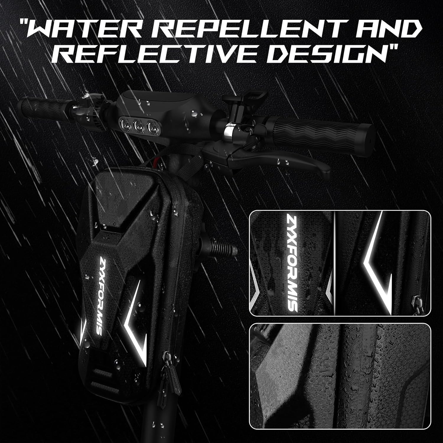 Bolsa de scooter eléctrico, accesorios de scooter para adultos, bolsa de transporte delantera impermeable EVA, bolsa de transporte frontal de gran