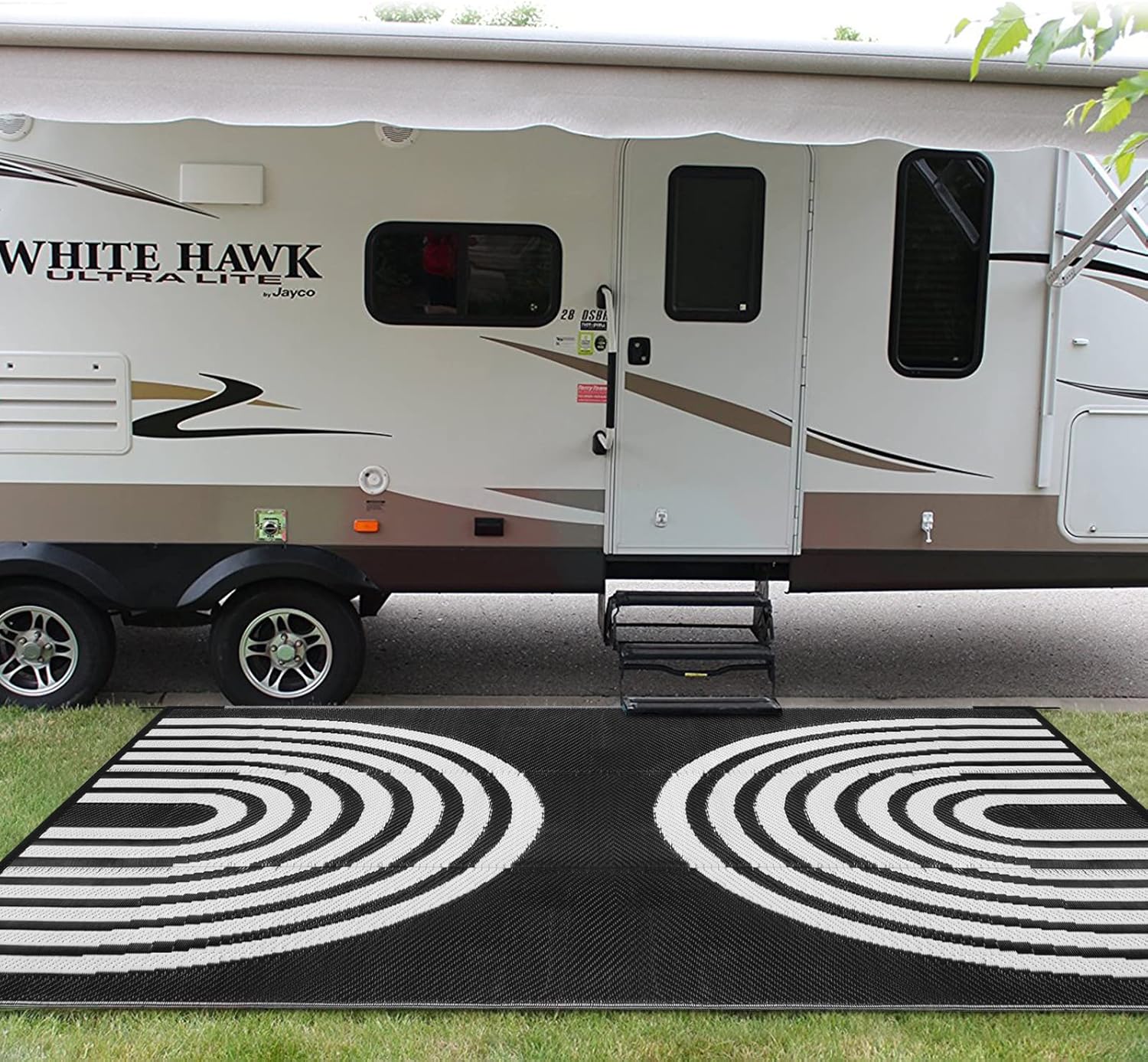 Anidaroel Alfombra de exterior para patio, 5 x 8 pies, impermeable, reversible, de plástico, resistente a las manchas y a los rayos UV, alfombra de