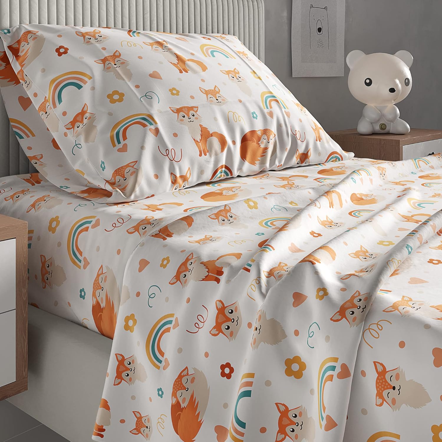 Juego de sábanas para niños y niñas, tamaño individual, ropa de cama suave y acogedora, sábanas fáciles de cuidar y limpiar, cómodas, de microfibra