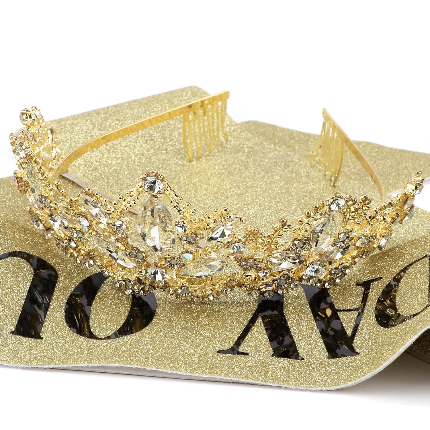 Juego de tiaras y tiaras de cumpleaños para mujer, tiaras y coronas de cumpleaños para niñas, kit de decoración de cumpleaños, diadema de diamantes