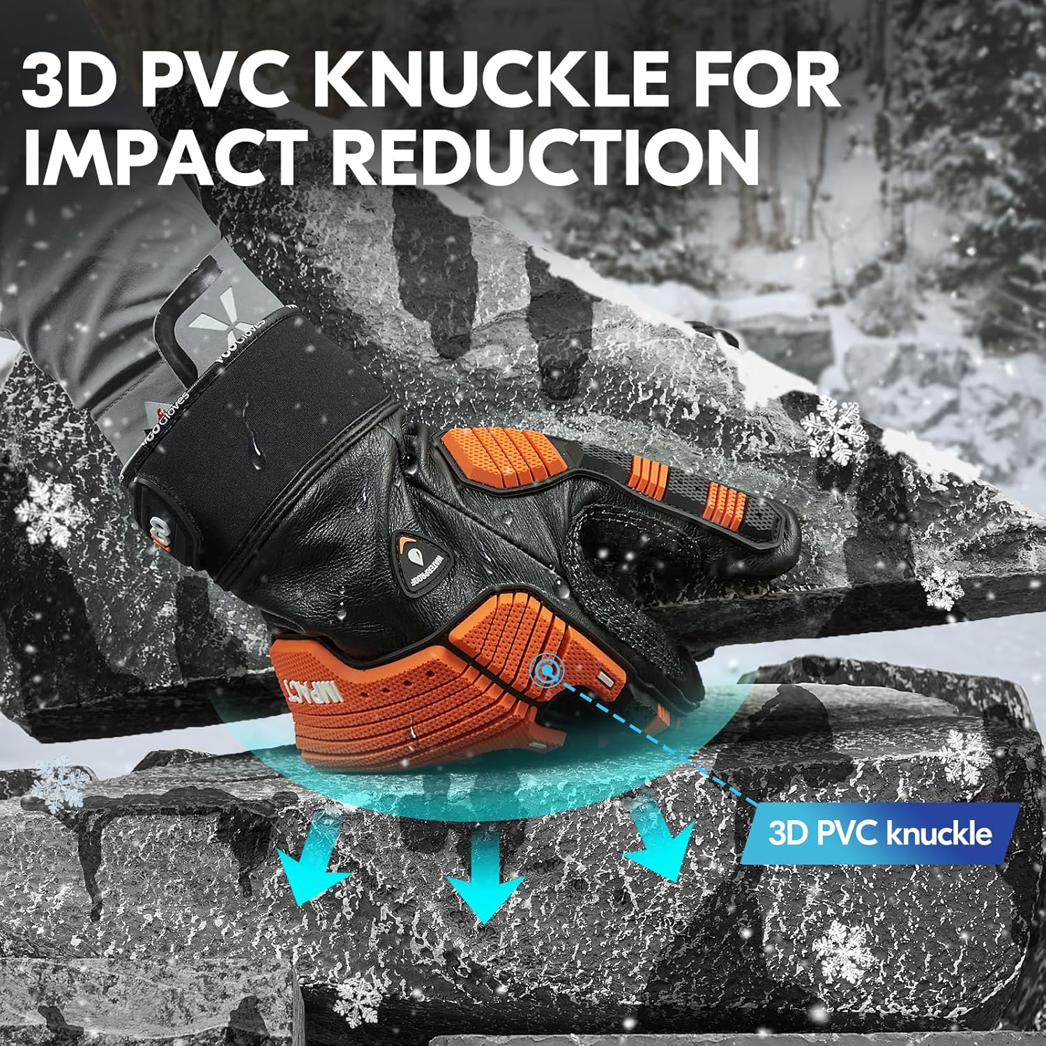 Vgo… -4.0 F-4F COLDPROOF,Guantes de cuero de trabajo de invierno, guantes de mecánico, guantes de impacto, guantes antivibración, resistentes,