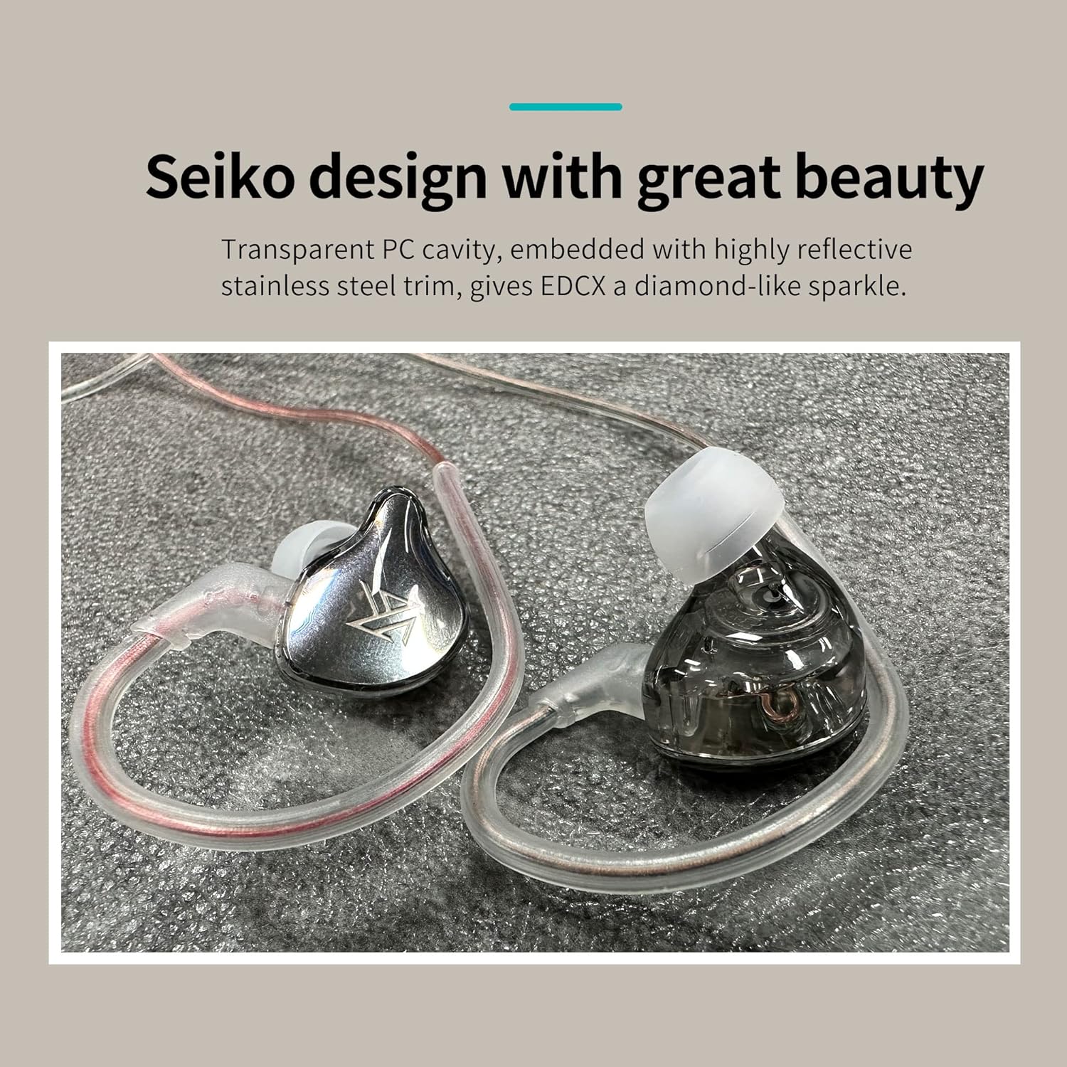 KZ – Auriculares de alta fidelidad para amantes de la música, KZ EDC X Dynamic Driver IEM, auriculares económicos para juegos y deportes (gris