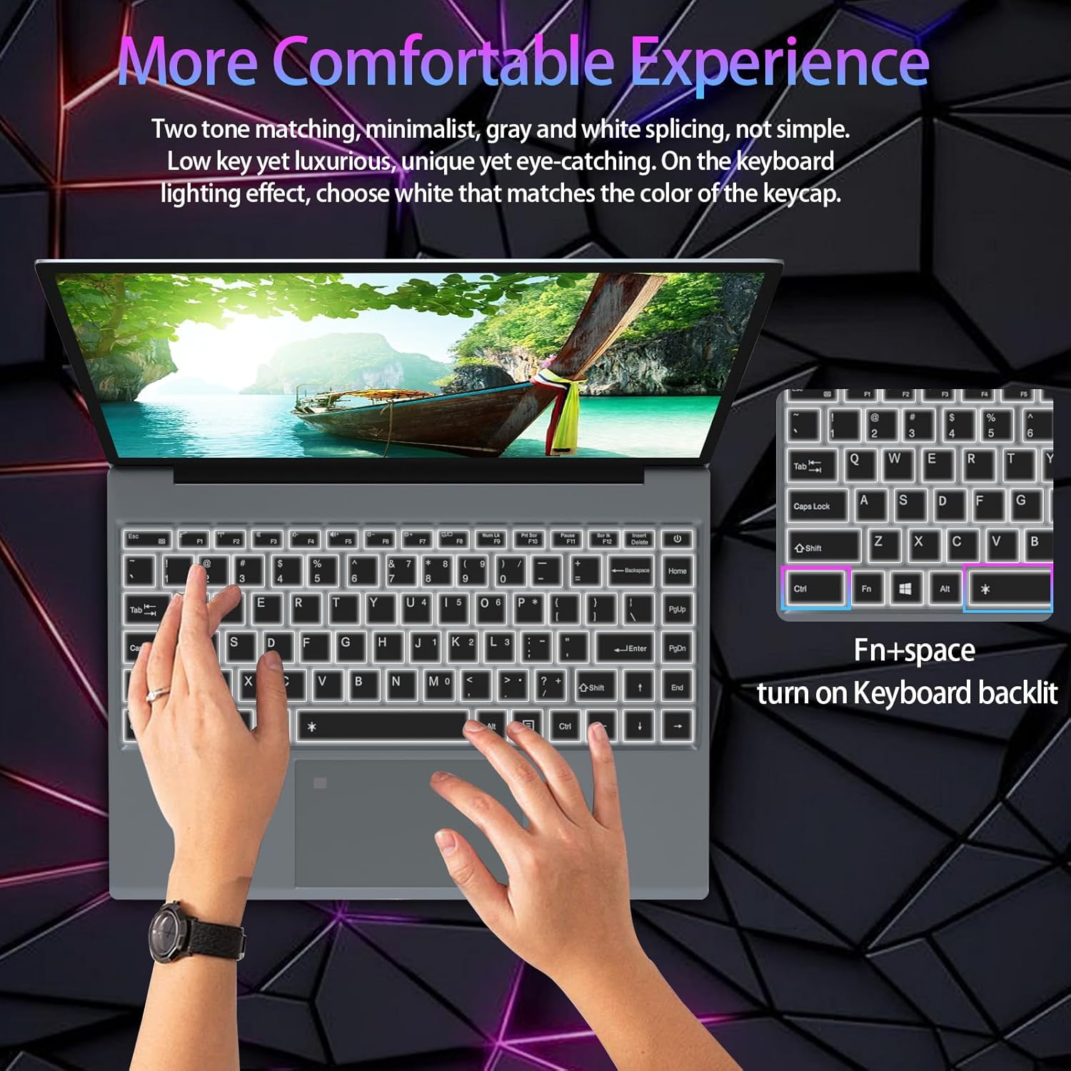 Morostron Laptop con pantalla táctil de 15.6 pulgadas, 16 GB de RAM, 1 TB SSD 1080P FHD, Windows 11 Intel Quad-Core, portátil de metal completo con
