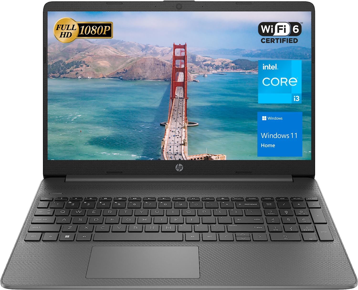 HP Portátil esencial, pantalla FHD de 15.6 pulgadas, procesador Intel Core i3-1215U, 20 GB de RAM, SSD de 1 TB, cámara web, Wi-Fi 6, HDMI, Windows