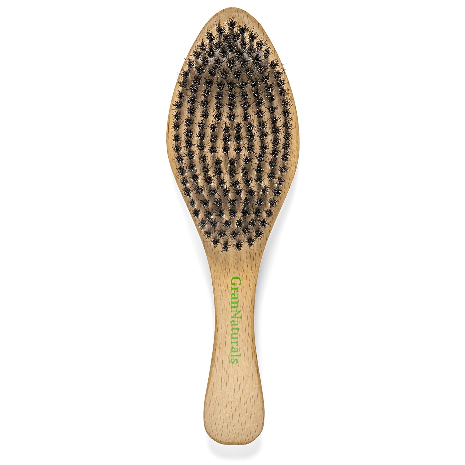 GranNaturals Cepillo de onda media y cepillo alisador para el cabello, cepillo de cerdas de jabalí curvadas para 360 ondas y cepillo de espalda lisa