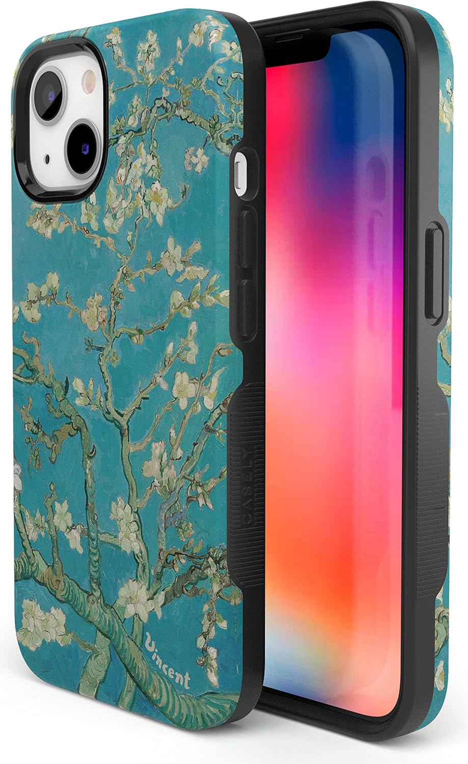 Casely Funda floral para iPhone 14  Blue Awakening  Van Gogh Almond Blossom  Compatible con MagSafe