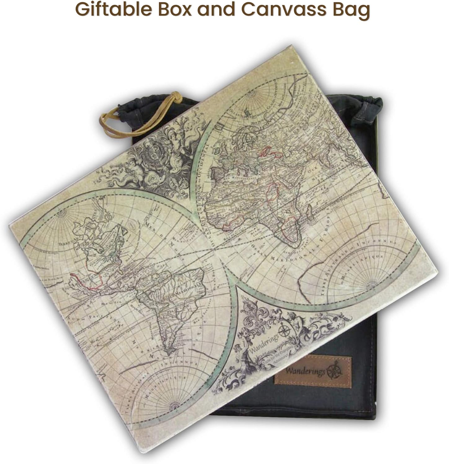 Wanderings Cuaderno de recortes de cuero para acuarela, 10 x 12.5 pulgadas, álbum grande de cuero genuino con papel de borde cubierto hecho a mano