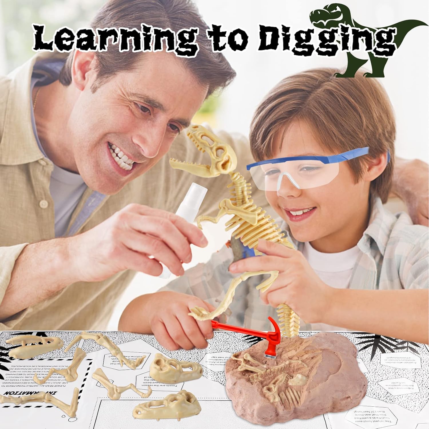 Juguetes de dinosaurio Kit educativo de ciencia regalo para niños, Spinosaurus STEM Activtives, Dino regalos geográficos con dientes brillantes para
