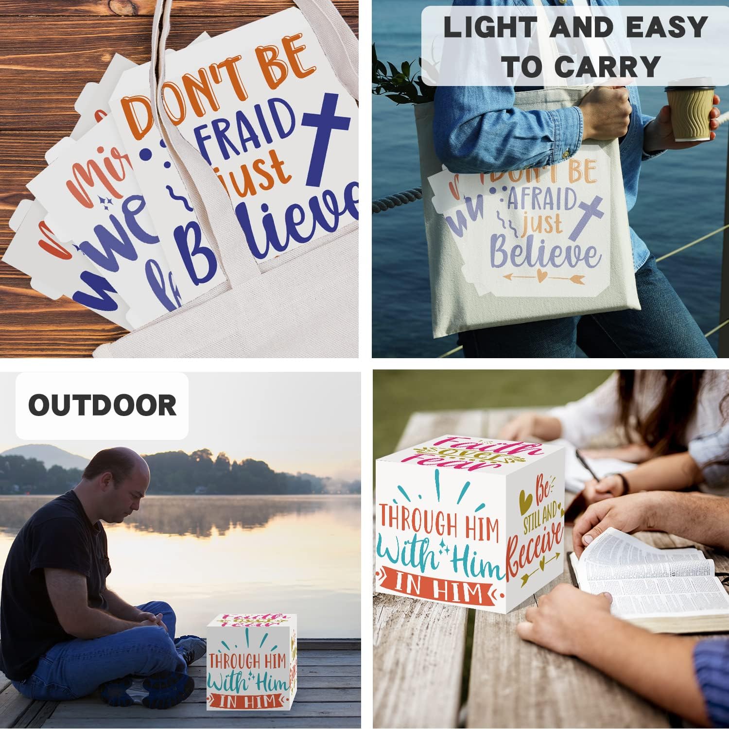 Letrero decorativo de escritorio con versículos bíblicos inspiradores para amigos, hombres y mujeres, letreros de oración y fe con escritura de