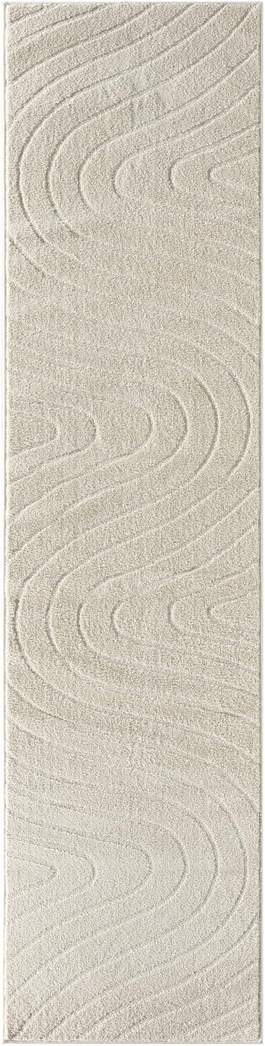 LUXE WEAVERS Alfombra moderna geométrica ondulada crema 2×8