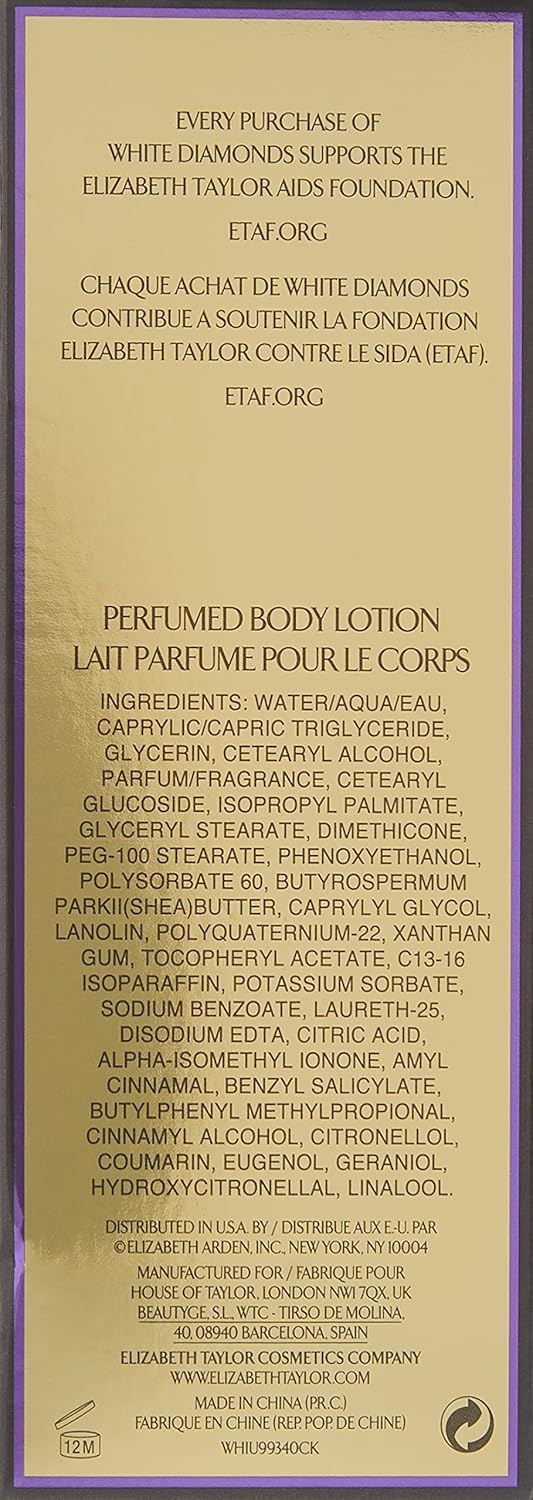 Elizabeth Taylor White Diamonds Loción Corporal Mujer 3.3 oz