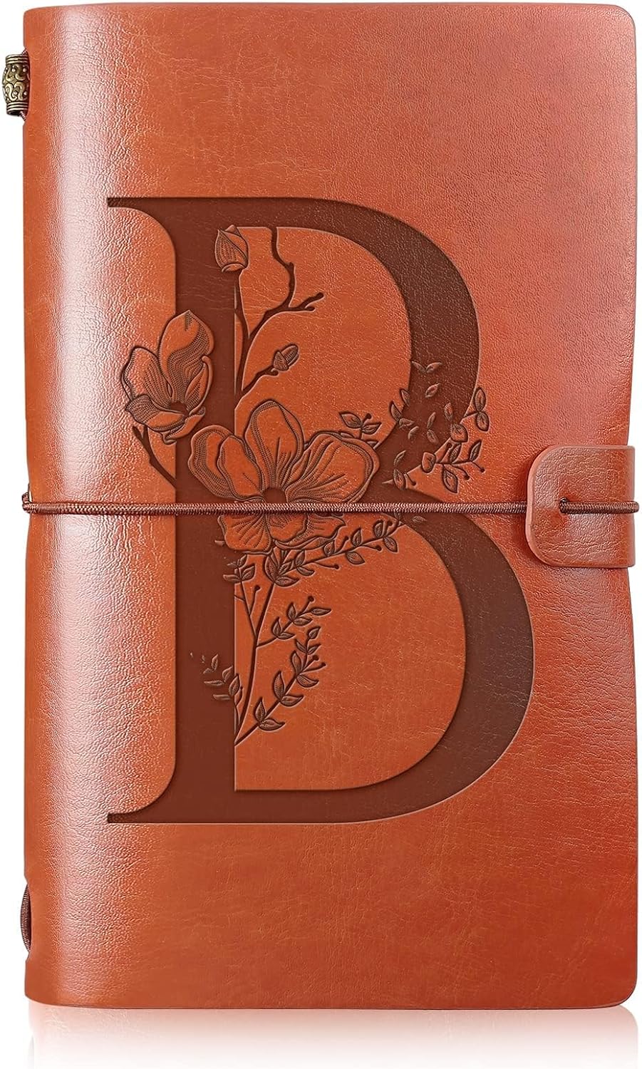 Diario de viaje de cuero con inicial, cuaderno con monograma, regalos de agradecimiento, diario personalizado, bloc de notas de escritura para