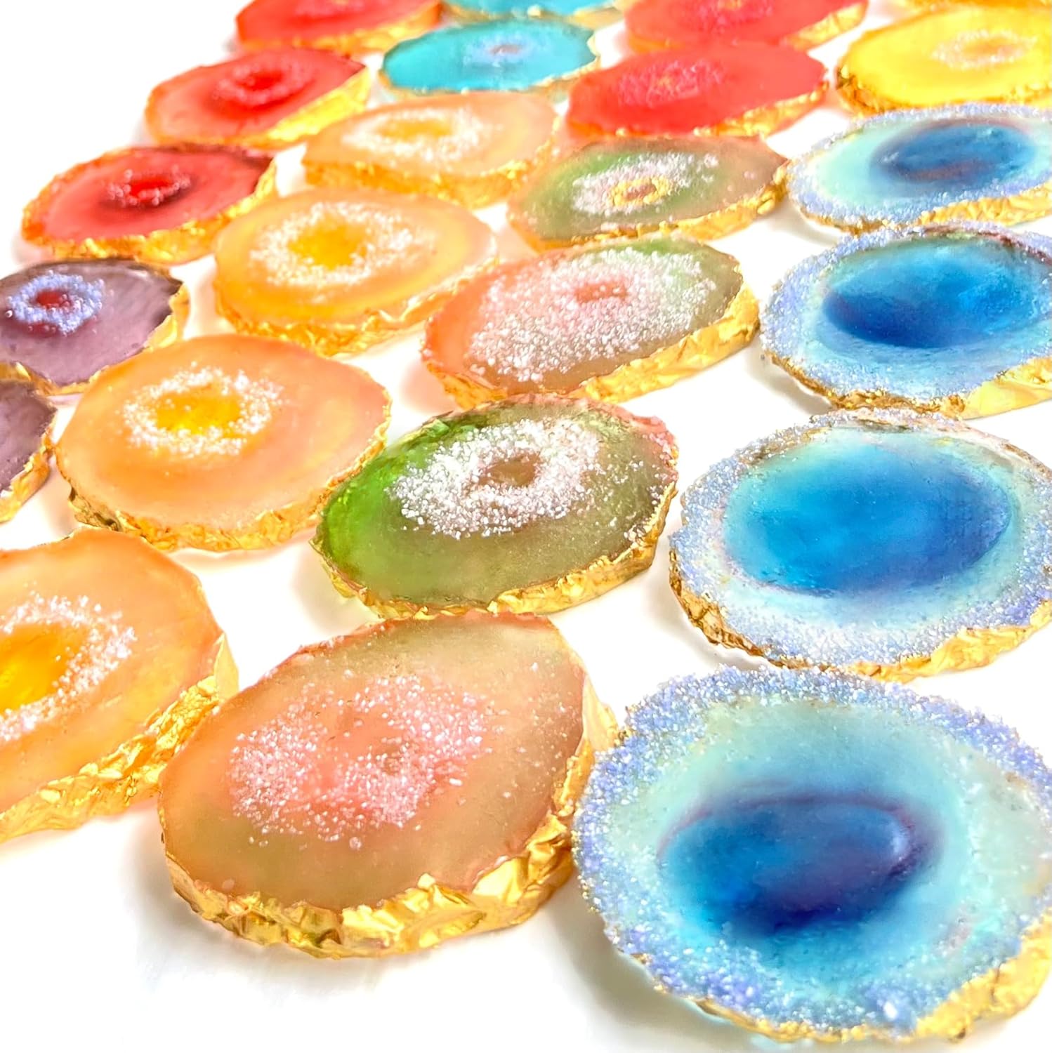 Kohakutou – Caramelo de cristal de geoda, todos los dulces veganos naturales sin gluten, caramelos de gelatina de cristal comestibles, gemas