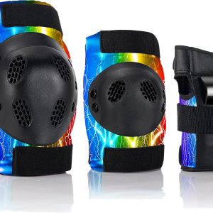 JeeFree Skateboard Pads KidsYouthAdult Shield Elbow Pads and Wrist Guards Protective Gear,Strong Double Straps&Adjustable Easy-Fix Clips for JeeFree Skateboard Pads KidsYouthAdult Shield Elbow Pads and Wrist Guards Protective Gear,Strong Double Straps&Adjustable Easy-Fix Clips for