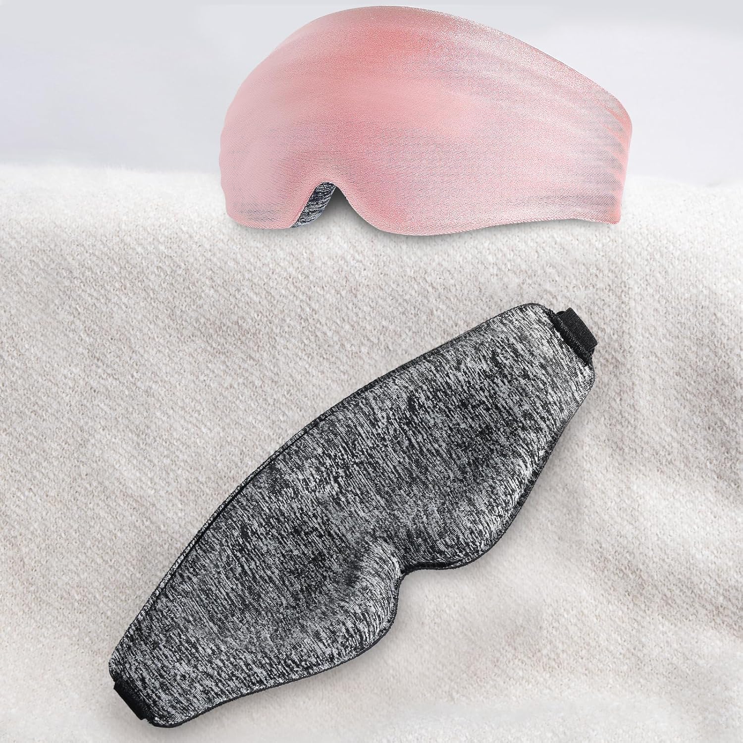 BeeVines Máscara de ojos 3D para dormir, 2 paquetes de antifaz de sueño prémium para extensiones de pestañas, 100% opaca y ligera, máscaras de