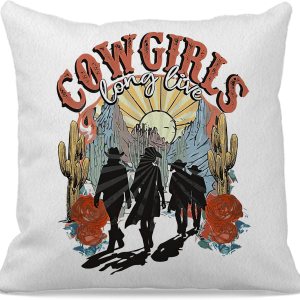 Vector Vintage Cowgirls – Funda de almohada decorativa de larga vida de 18 x 18 pulgadas, funda de cojín decorativa retro boho occidental para casa Vector Vintage Cowgirls – Funda de almohada decorativa de larga vida de 18 x 18 pulgadas, funda de cojín decorativa retro boho occidental para casa