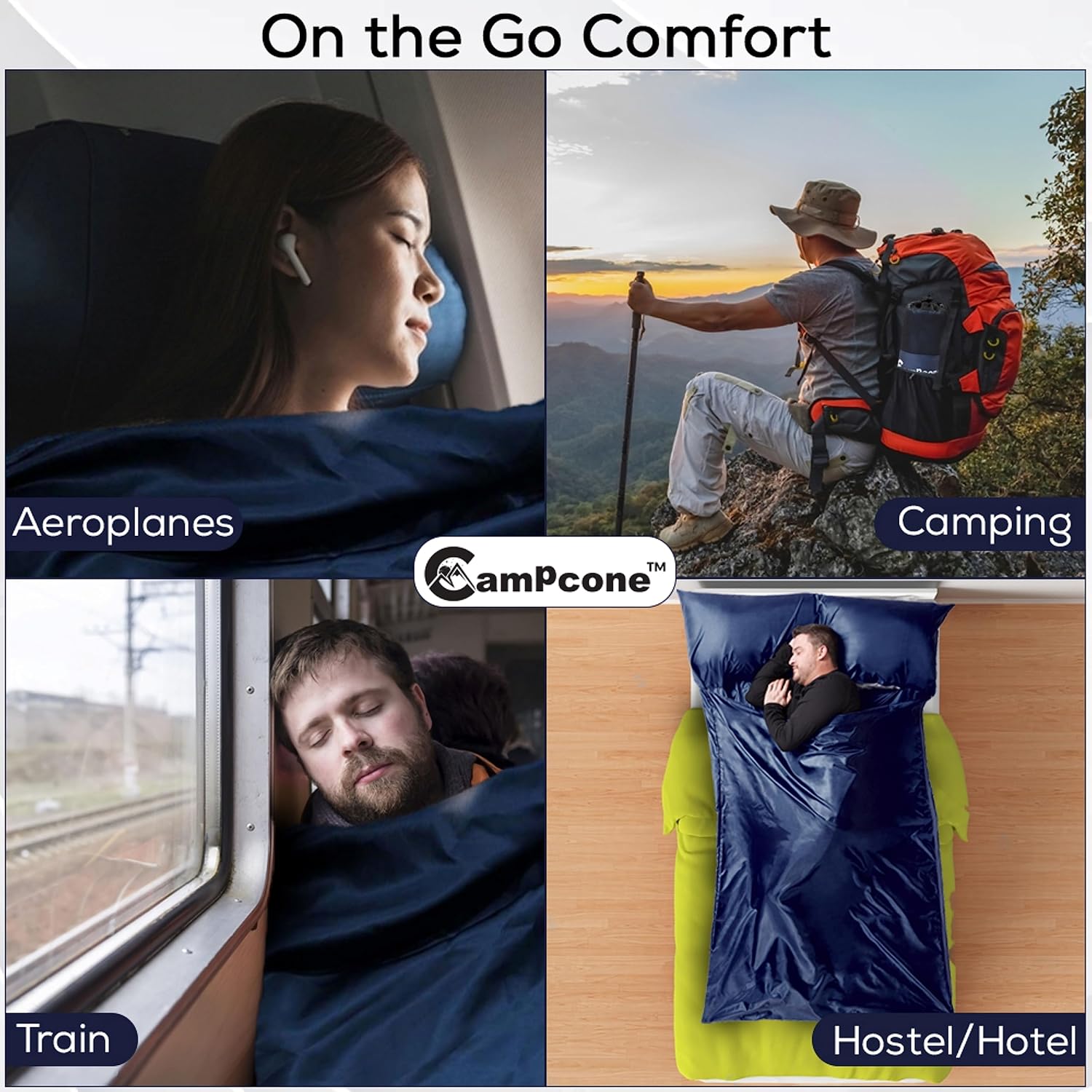 Forro de saco de dormir sedoso para clima fríocálido, sábanas de viaje XL para hotel de 85 x 52 pulgadas, saco de dormir ligero con cremallera y