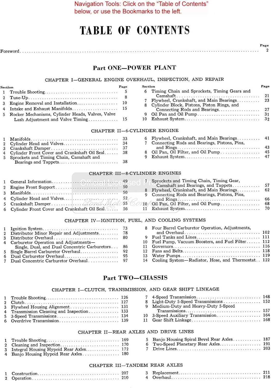 1956 Ford Pickup Truck Shop Manual de reparación