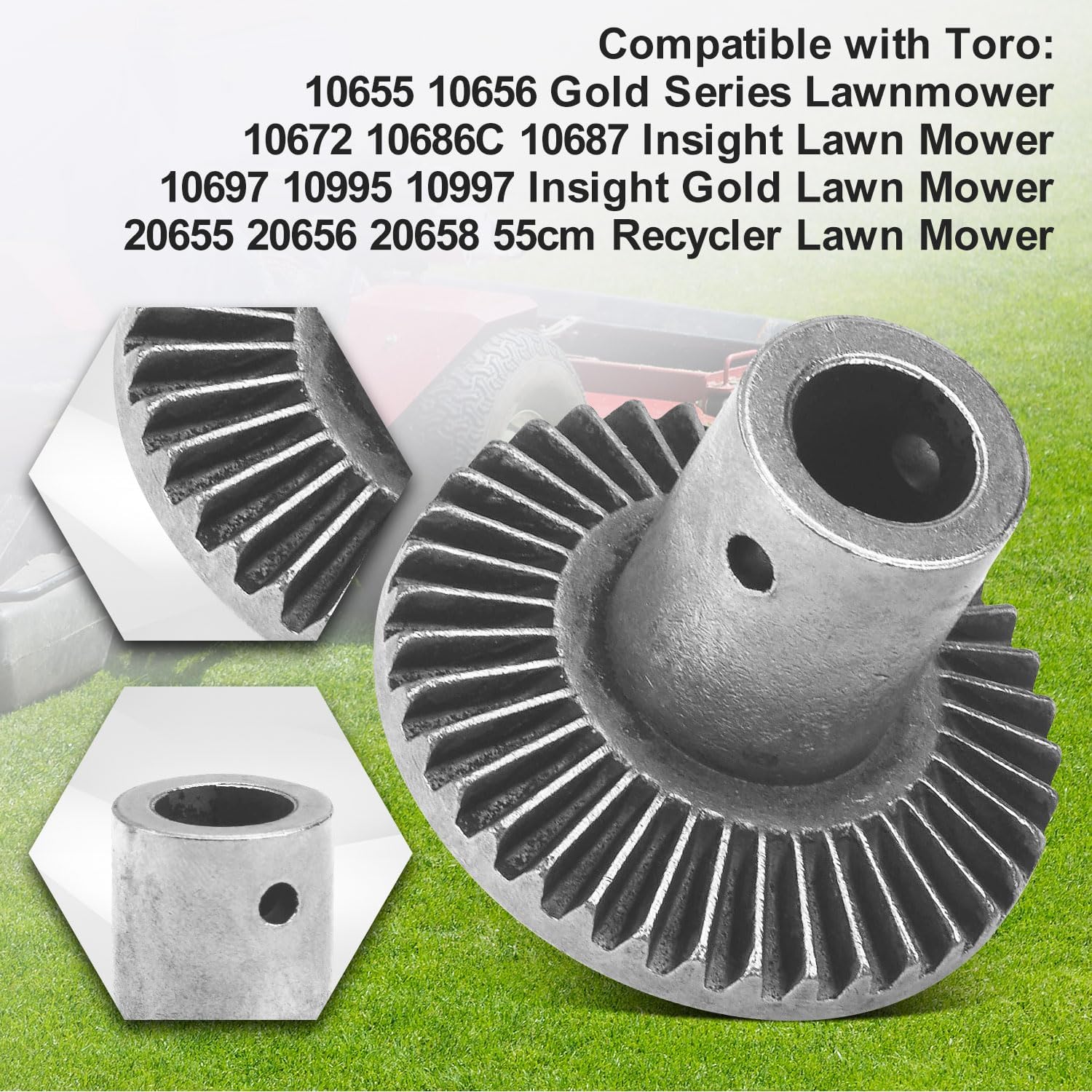 MWEDP Kit de engranajes de transmisión 105-6839, 104-8671 y 92-5790 compatible con cortacésped reciclador Toro de 22 pulgadas, compatible con