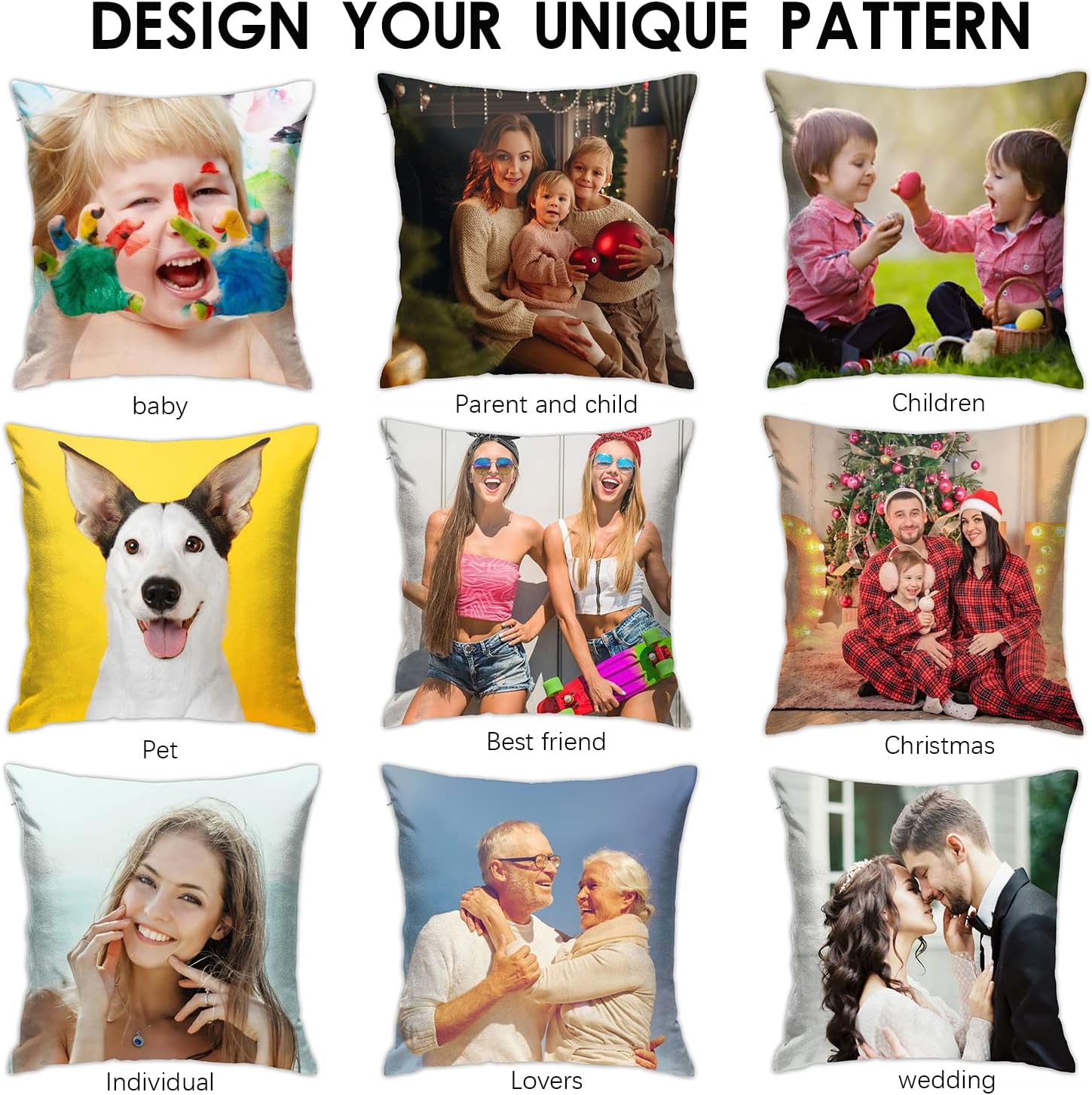 GYETPONG Funda de almohada personalizada con amor, foto de pareja o texto para exterioresinteriores, funda de almohada de diseño personalizado,