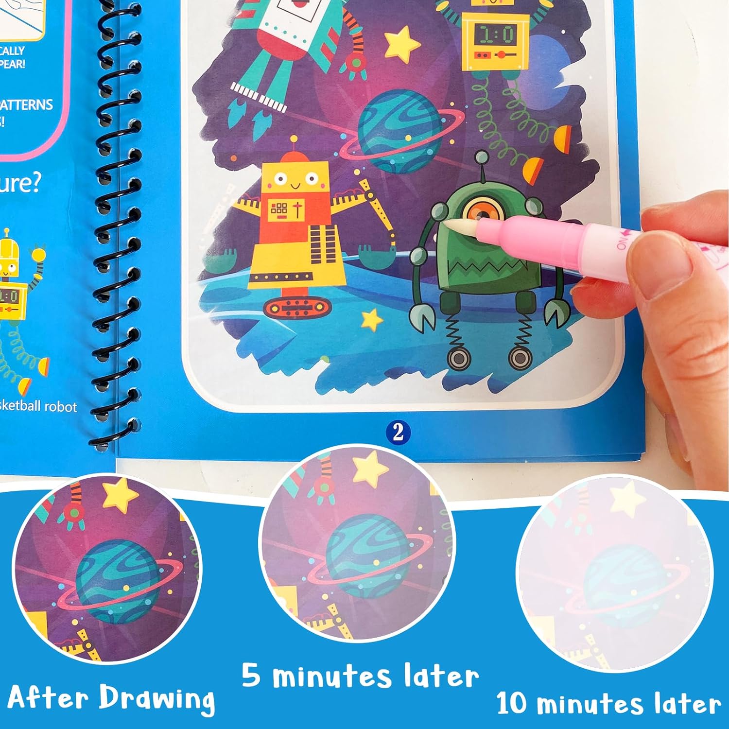Dduolammng Paquete de 12 libros para colorear de agua, juguetes de garabatos de agua, libro de pintura al agua reutilizable para niños pequeños,