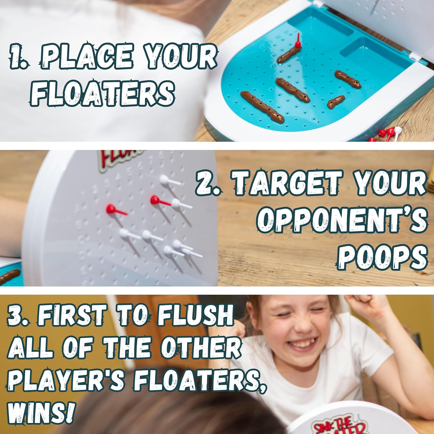 Boxer Gifts Sink The Floater – Juego para niños  Puedes hundir el apesto  Divertidos juegos de mesa familiares para niños y adultos  Divertido