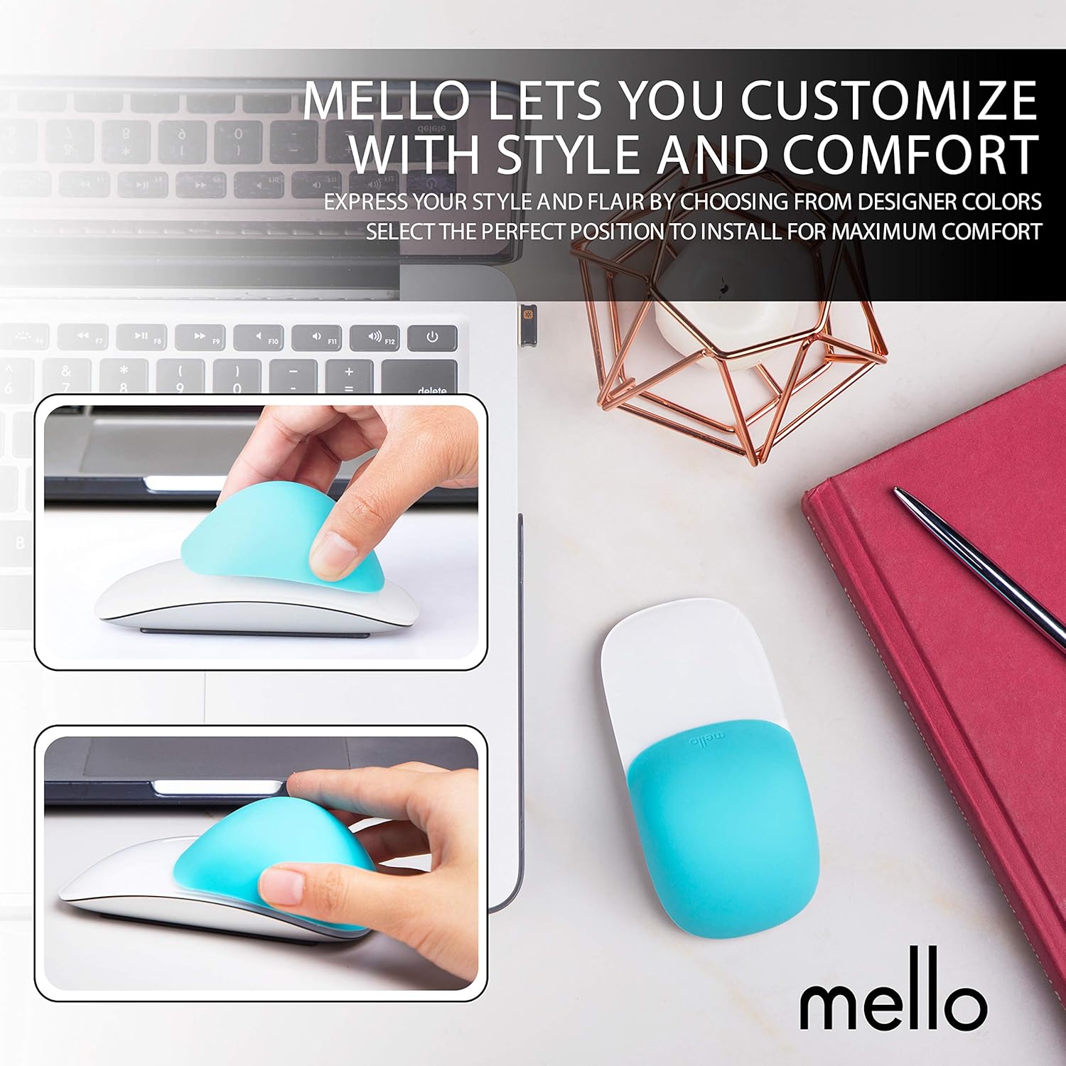 ELEMENTING Mello – Cojín de silicona compatible con Apple Magic Mouse 1 y 2 (rosa ultra caliente)