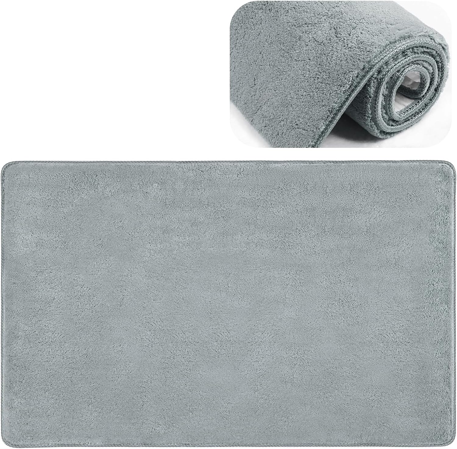 PURE ERA Alfombra de aterrizaje para escaleras, ultra felpa, suave, antideslizante, resistente a la cinta, sin cinta, alfombra de baño, lavable,