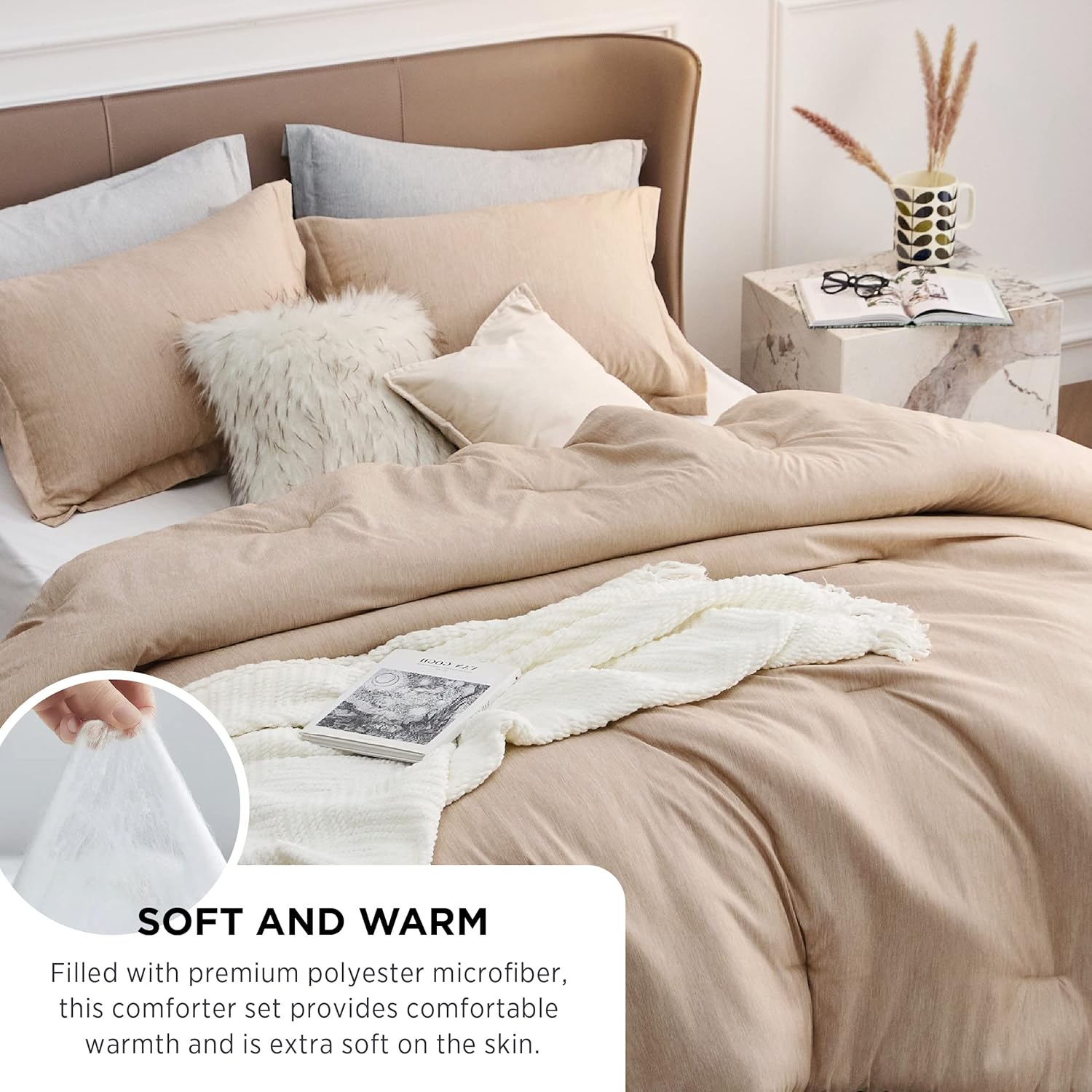 Bedsure Juego de edredón California King, edredón cálido tamaño California King, ropa de cama suave para todas las estaciones, juego de cama teñido