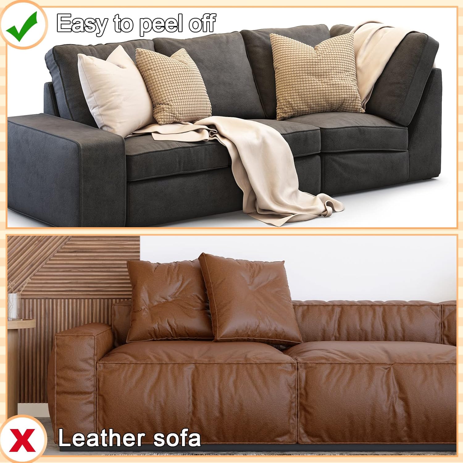 2 protectores de muebles de arañazos para gatos, protector de sofá, protector de sofá para gatos, almohadillas rascadoras para sofá, silla, fácil