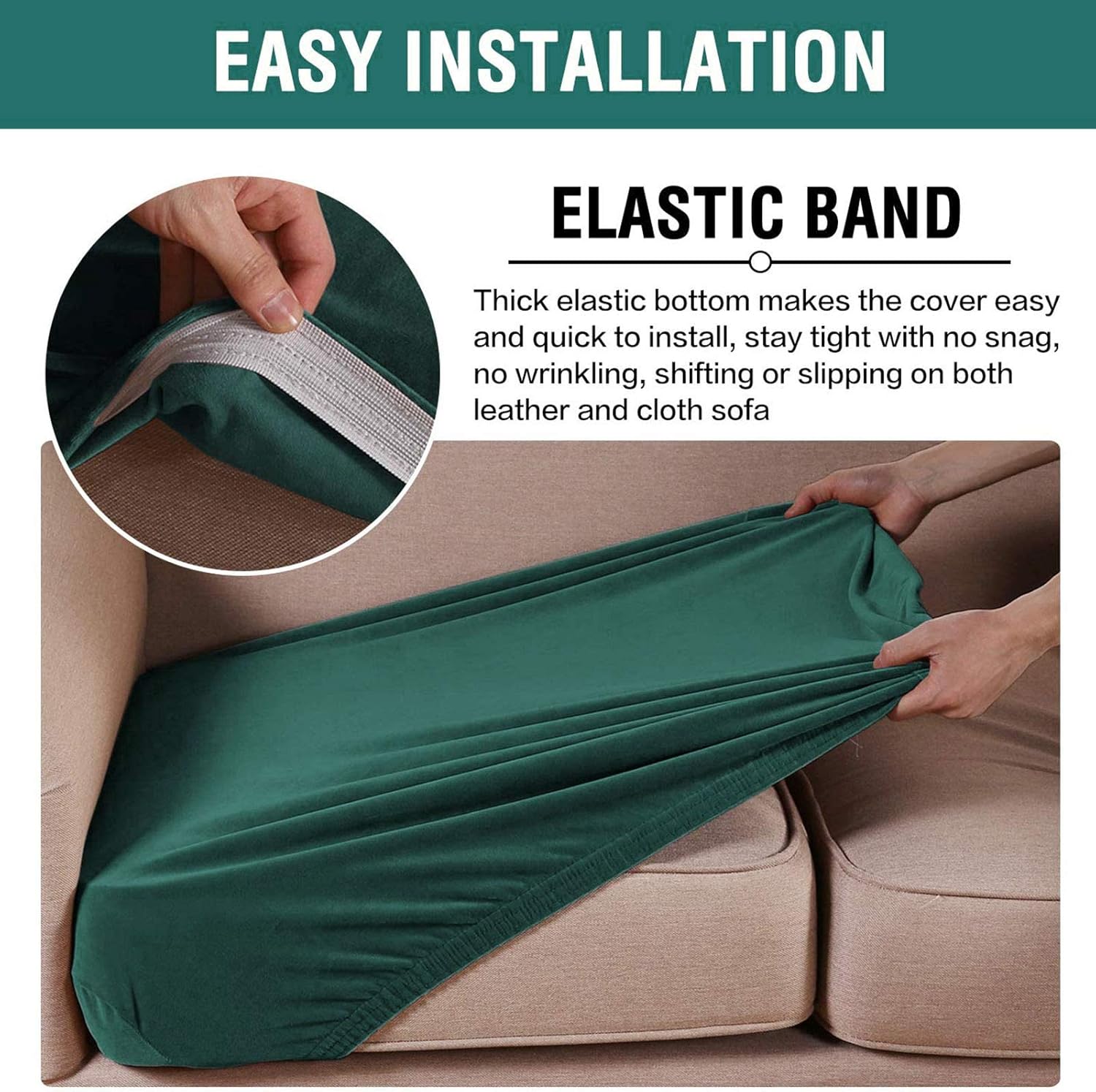 CAMZ NZTQDR – Funda de cojín elástica de terciopelo para sofá individual en forma de L, funda para sofá Chaise Longue para sofá de 1, 2, 3 cojines,