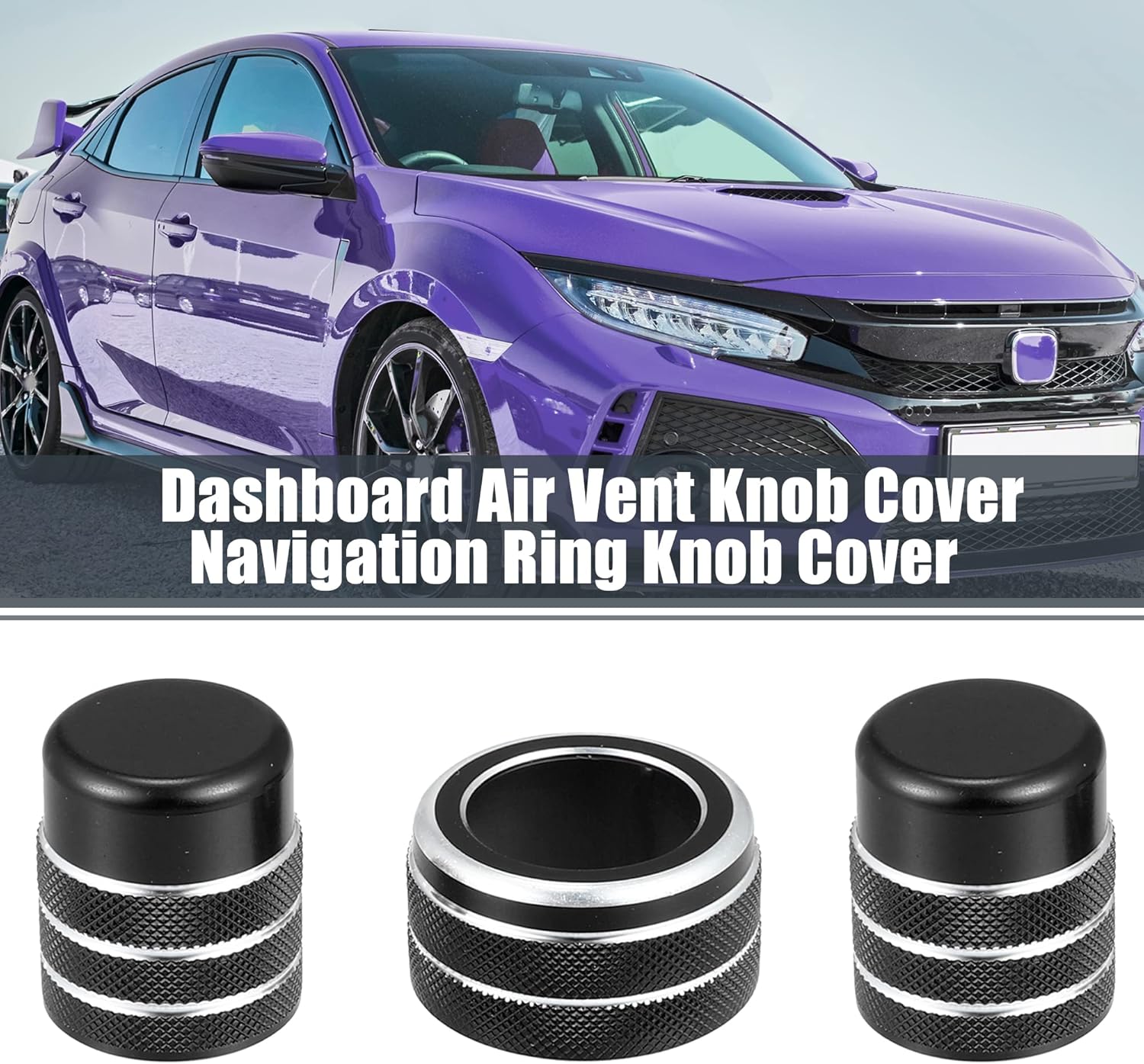 X AUTOHAUX 5 piezas negro de la consola central de ventilación de aire con cubierta de navegación GPS para Honda Civic 2022 11 generación accesorios