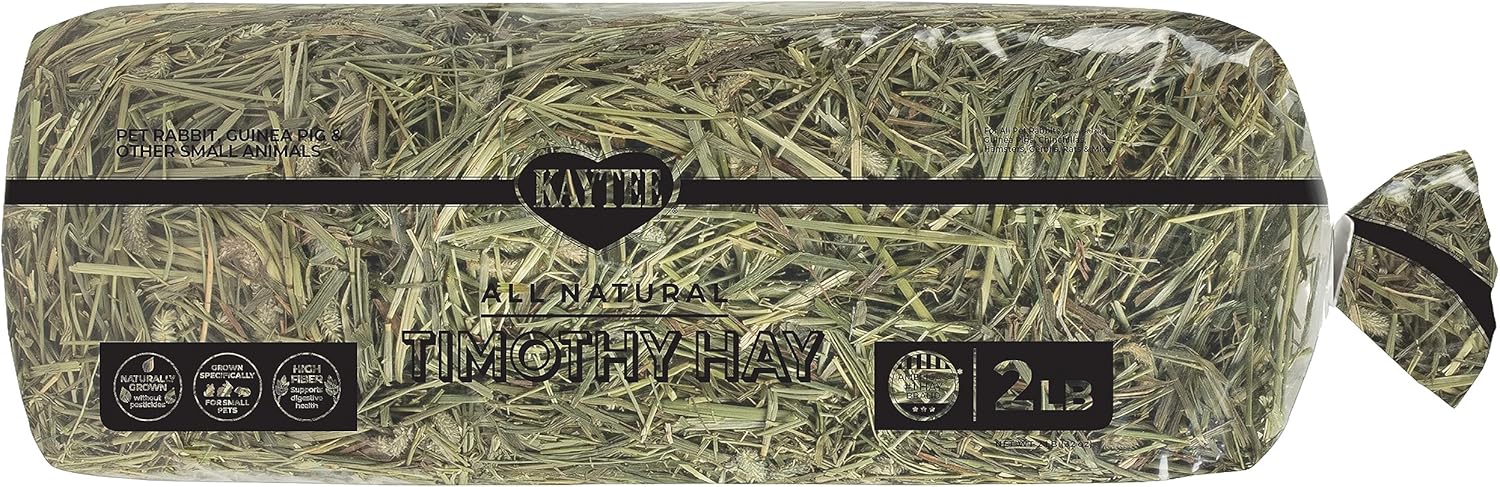 Kaytee Heno Timothy totalmente natural para conejillos de indias, conejos y otros animales pequeños, 2 libras