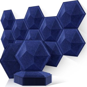 Paquete de 12 paneles acústicos hexagonales 3D, paneles acústicos de 14 x 14 x 0.2 pulgadas, paneles acústicos de pared, paneles de pared Paquete de 12 paneles acústicos hexagonales 3D, paneles acústicos de 14 x 14 x 0.2 pulgadas, paneles acústicos de pared, paneles de pared