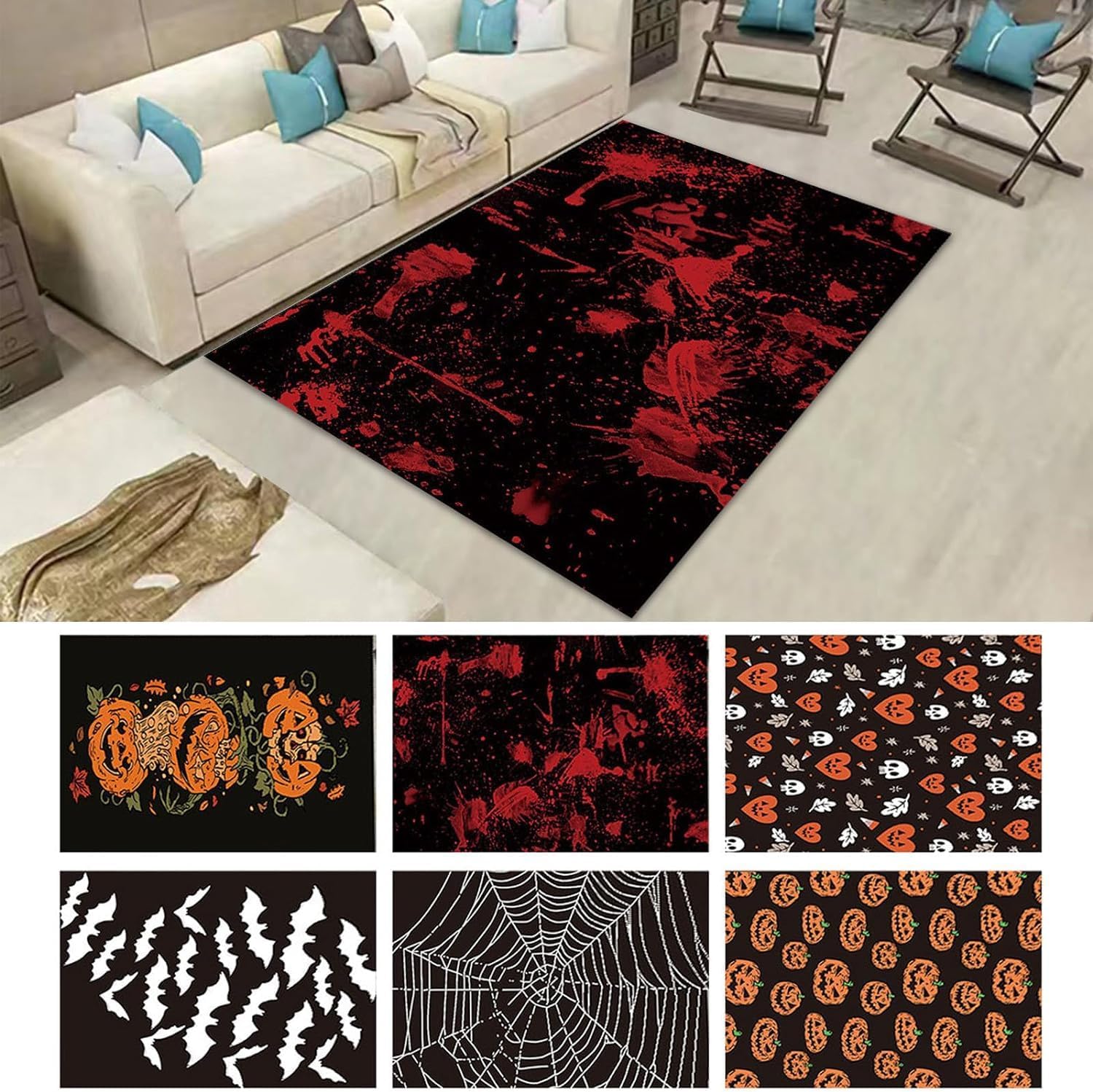 Alfombras de Halloween, decoración de dormitorio, sala de estar, mesa auxiliar, estilo oscuro, para el hogar, habitación, mesita de noche, tapetes