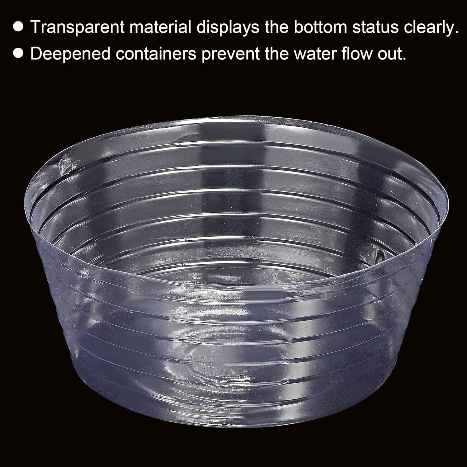 MECCANIXITY Platillo de plástico redondo para macetas de 8 pulgadas, bandeja de goteo para interiores y exteriores, transparente, paquete de 10