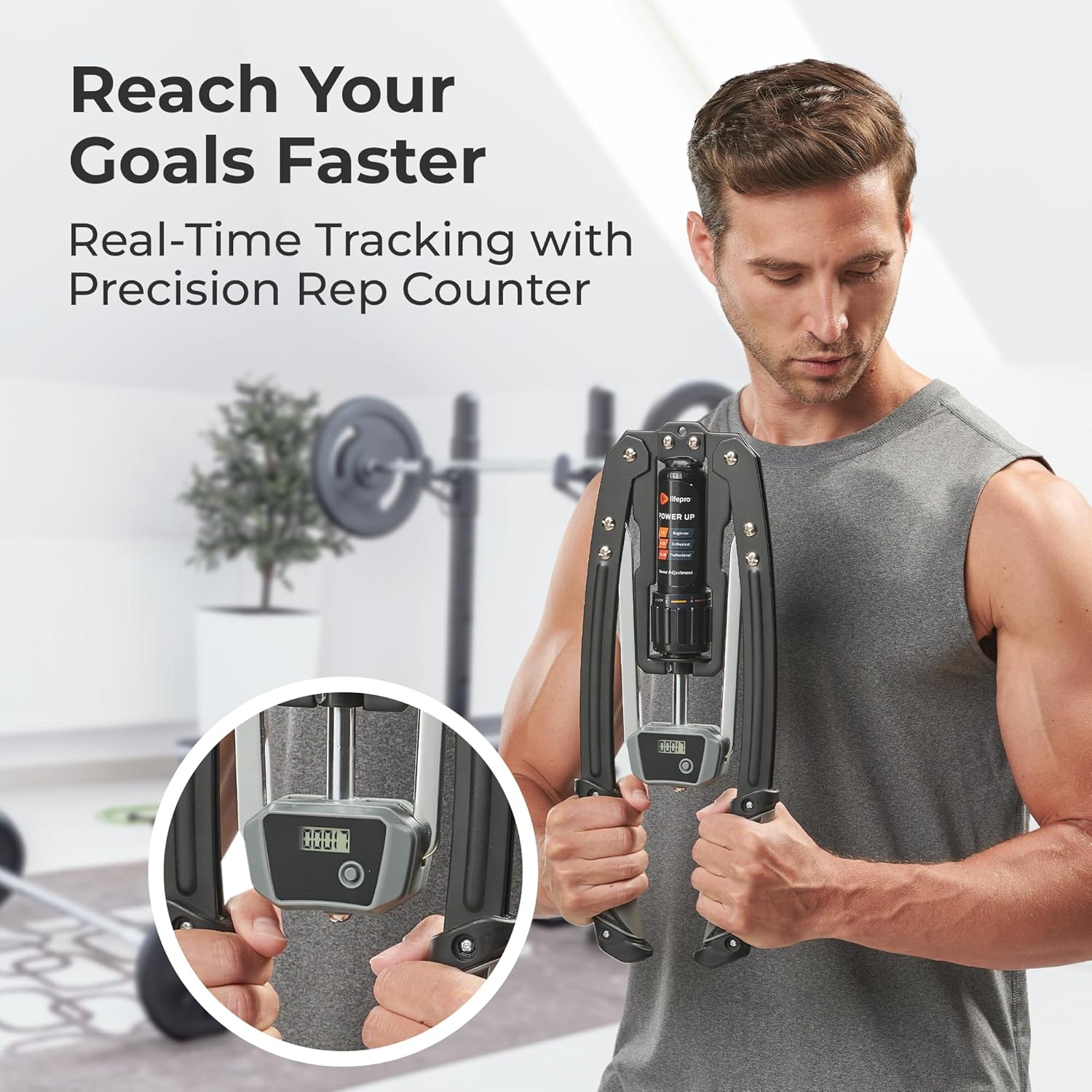 Lifepro Ejercicio de brazo hidráulico de potencia hidráulica ejercitador de brazos y pecho, expansor de pecho y máquina de ejercicios de