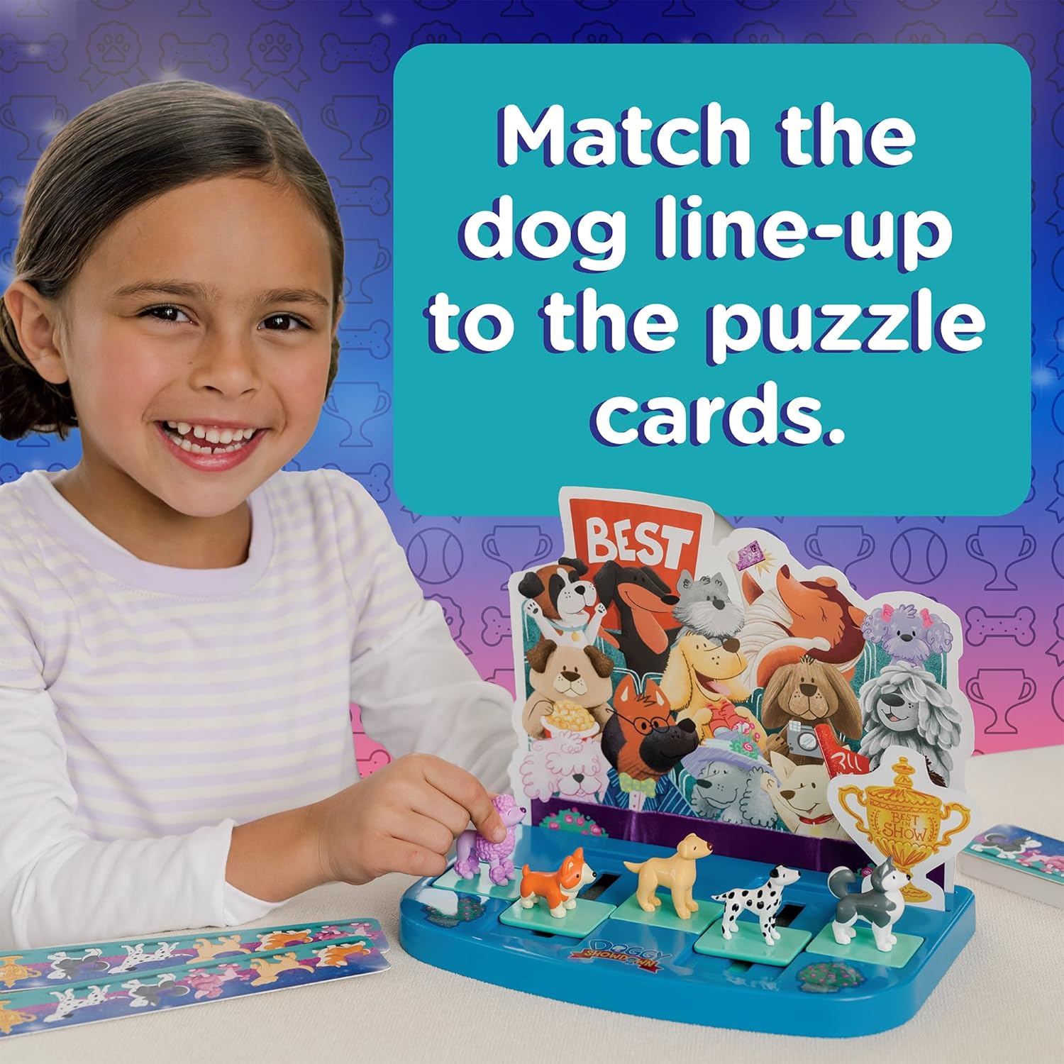 MindWare Juego de lógica de enfrentamiento de perritos, juego de rompecabezas para un jugador, juegos cerebrales portátiles para niños de 3 años en