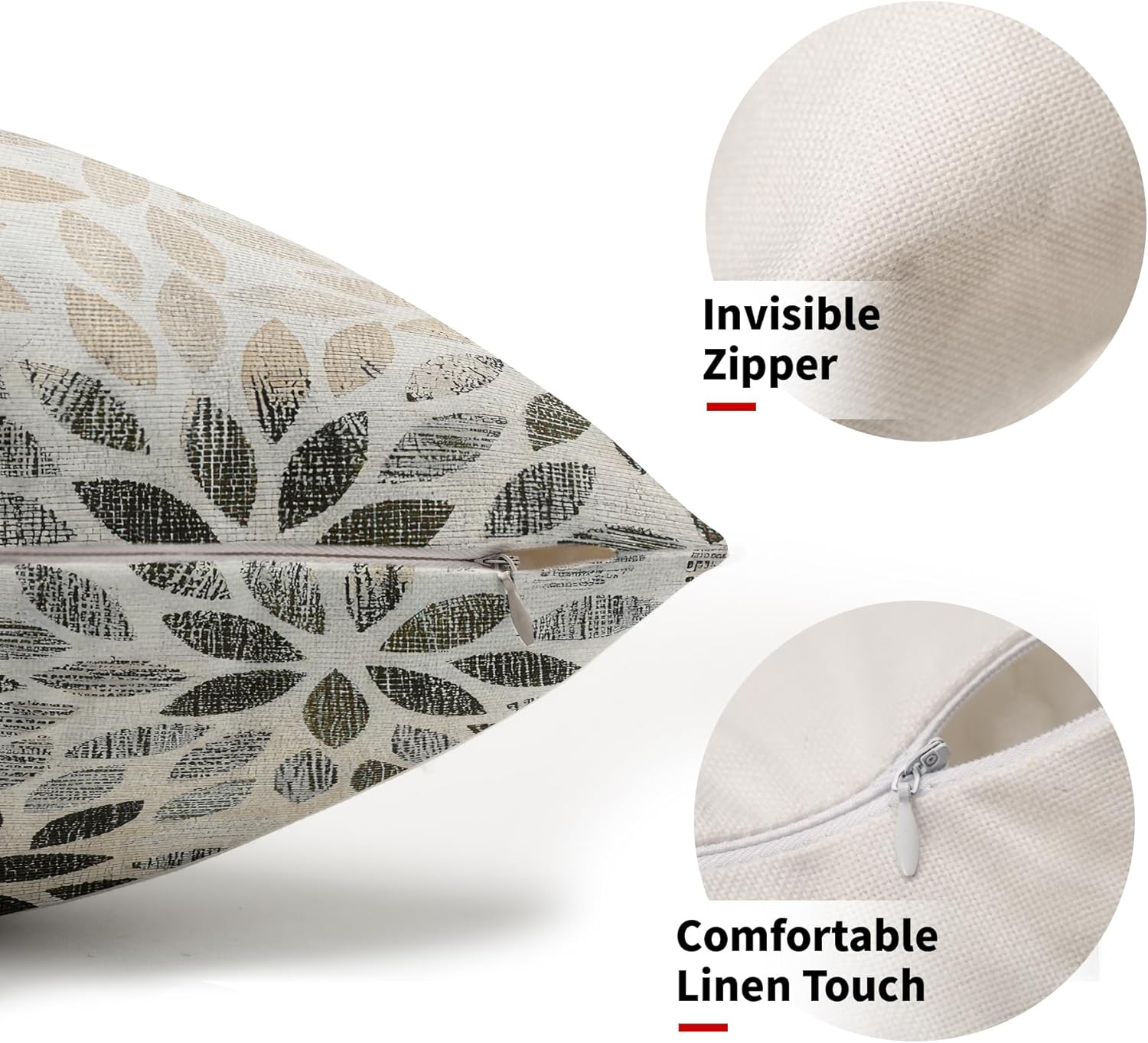 Juego de 2 fundas de almohada lumbar de dalia marrón de 12 x 20 pulgadas, fundas de almohada rectangulares decorativas con flores geométricas