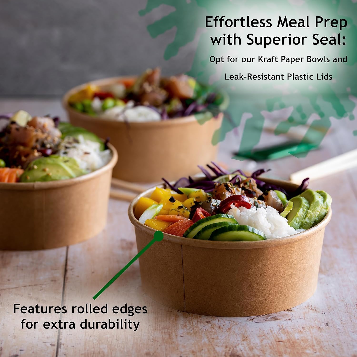Galashield Tazones desechables con tapa, cuencos de papel para preparación de comidas, recipientes de comida para ramen con tapas para ensalada para