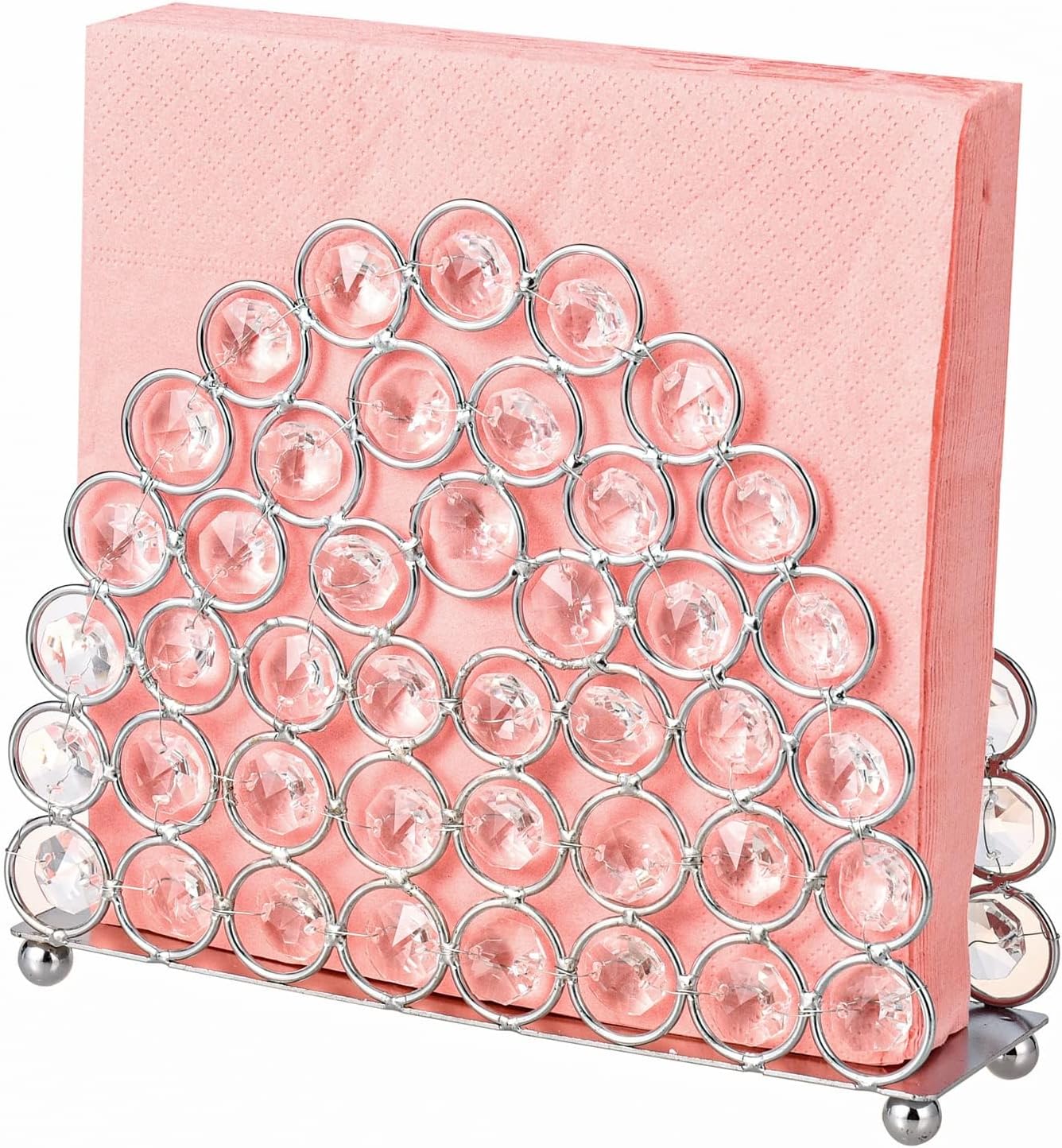 Feyarl Servilletero de cristal para pañuelos faciales, servilletas, soporte de papel, correos, cartas, tarjetas, organizador para colocar de pie
